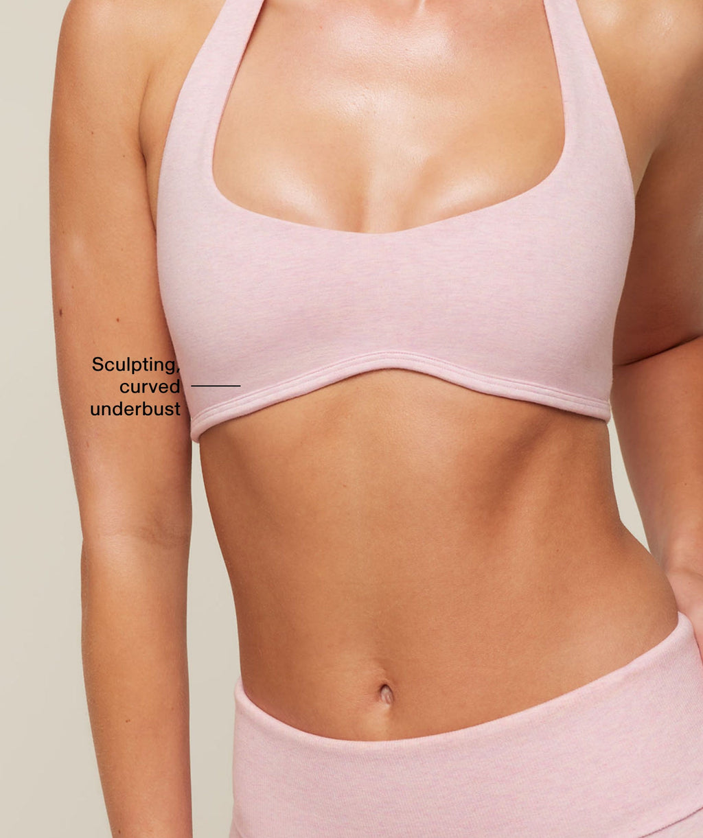 CottonMove™ Halterneck Sports Bra - Gentle Pink Marl — imagem 4