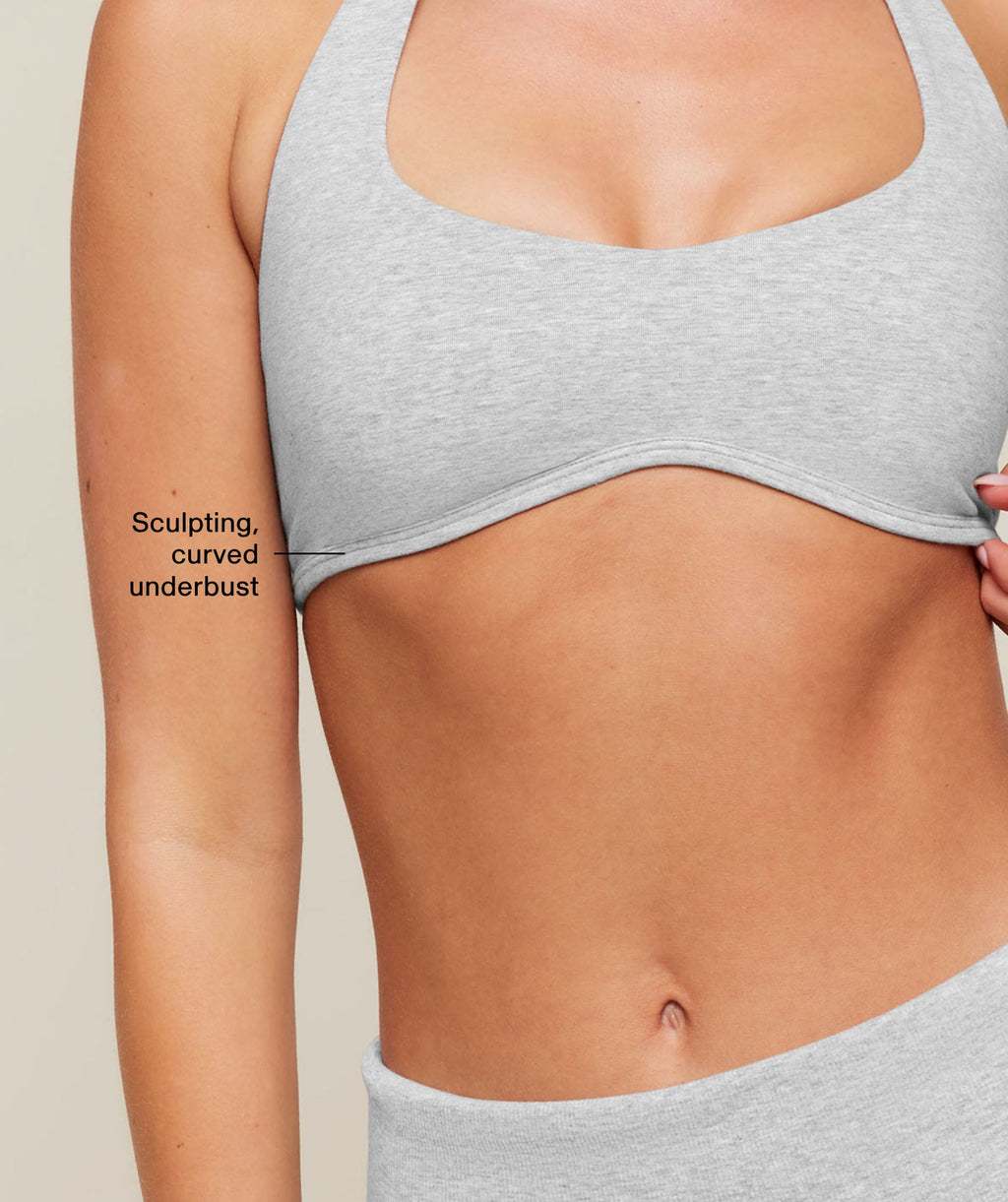 CottonMove™ Halterneck Sports Bra - Soft Grey Marl — imagem 3