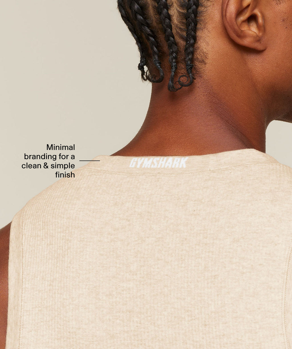 Cotton Seamless Sleeveless Top - Oat Marl — imagem 5