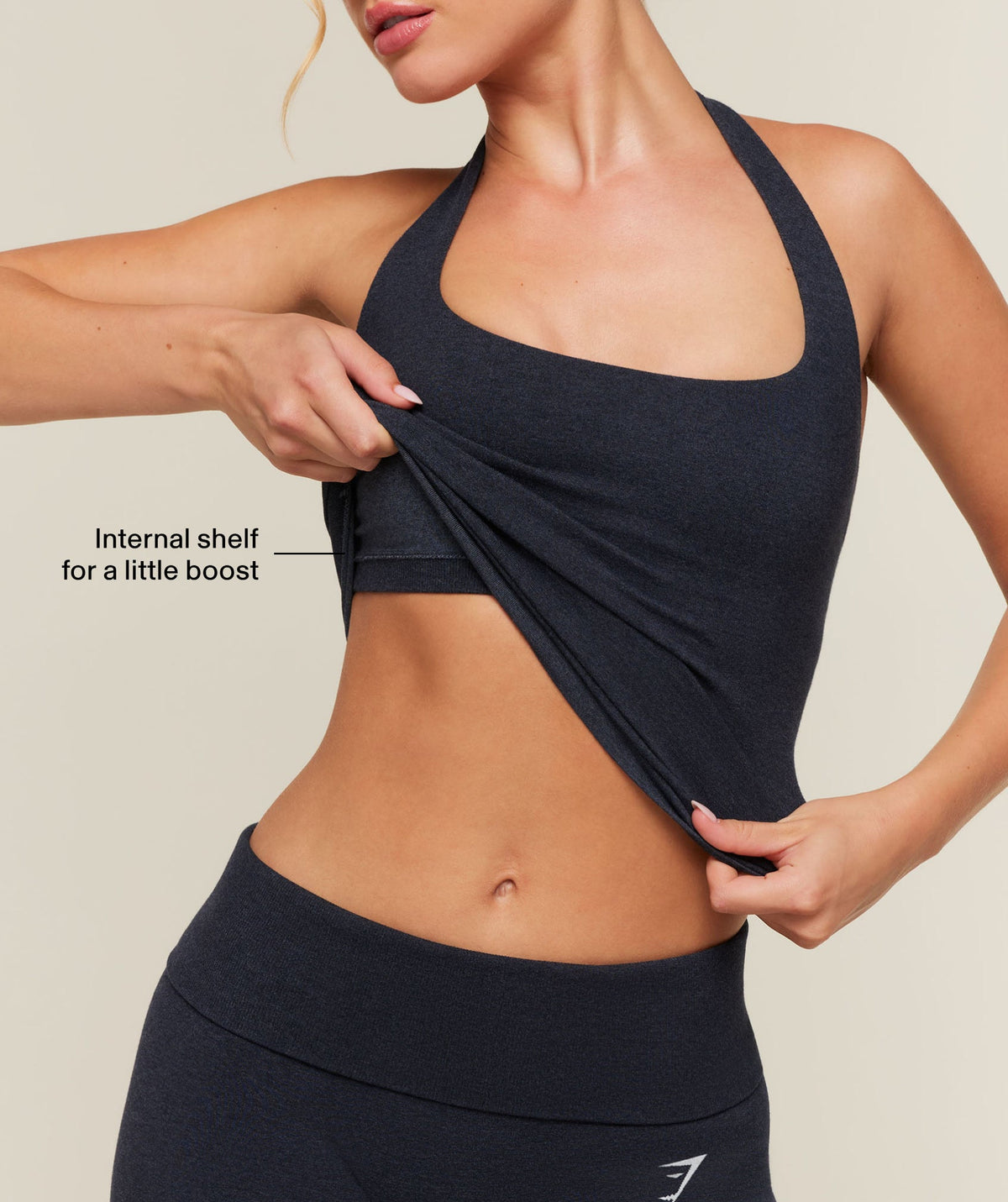CottonMove™ Halterneck Top - Deep Blue Marl — imagem 3