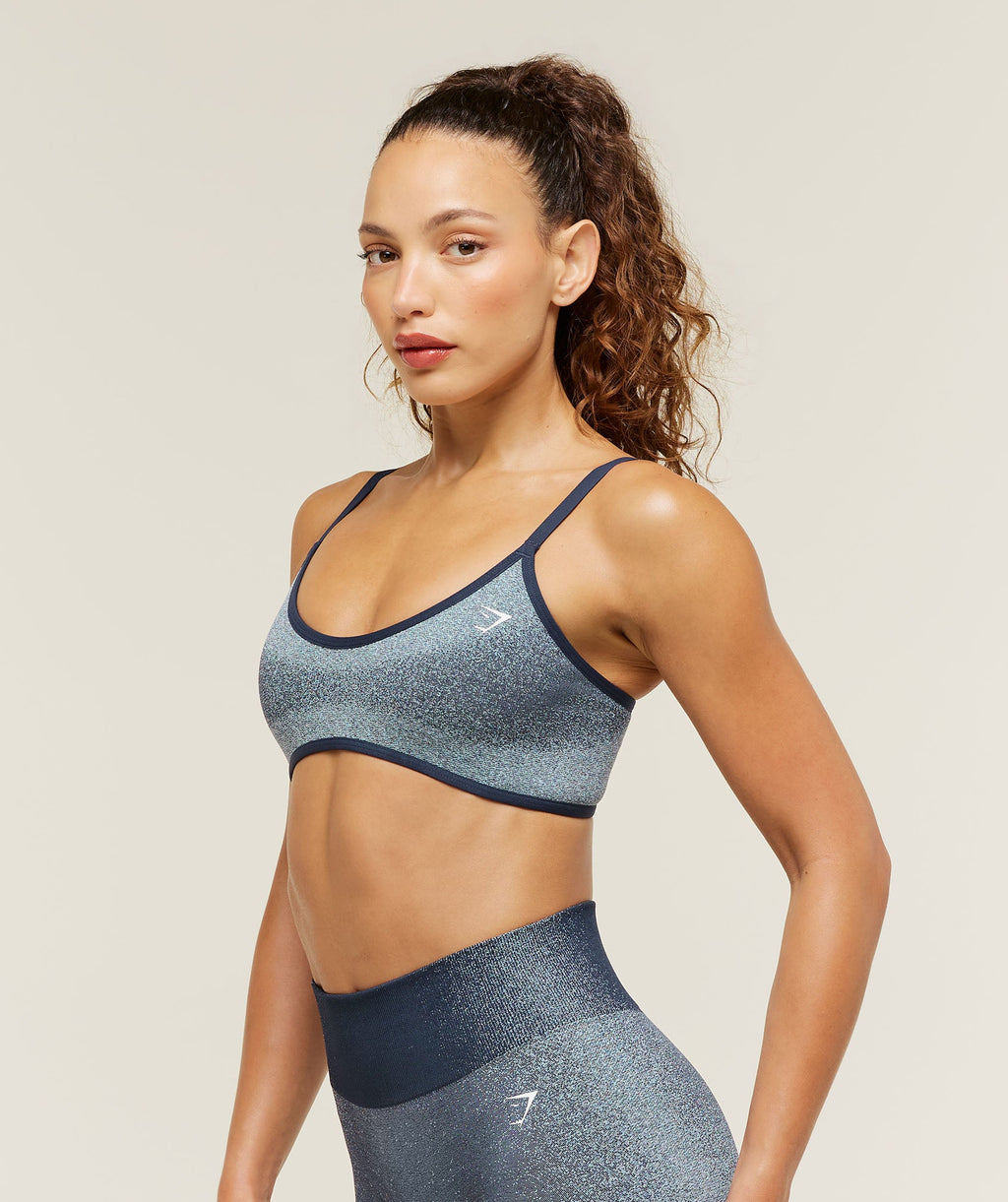Blush Seamless Light Support Sports Bra - Heavy Blue/Chilled Blue — imagem 3