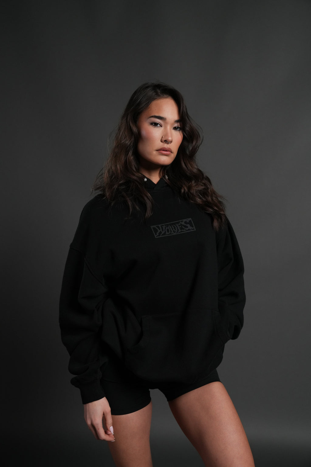 Punisher "Box Cut" Pierce Hoodie in Black