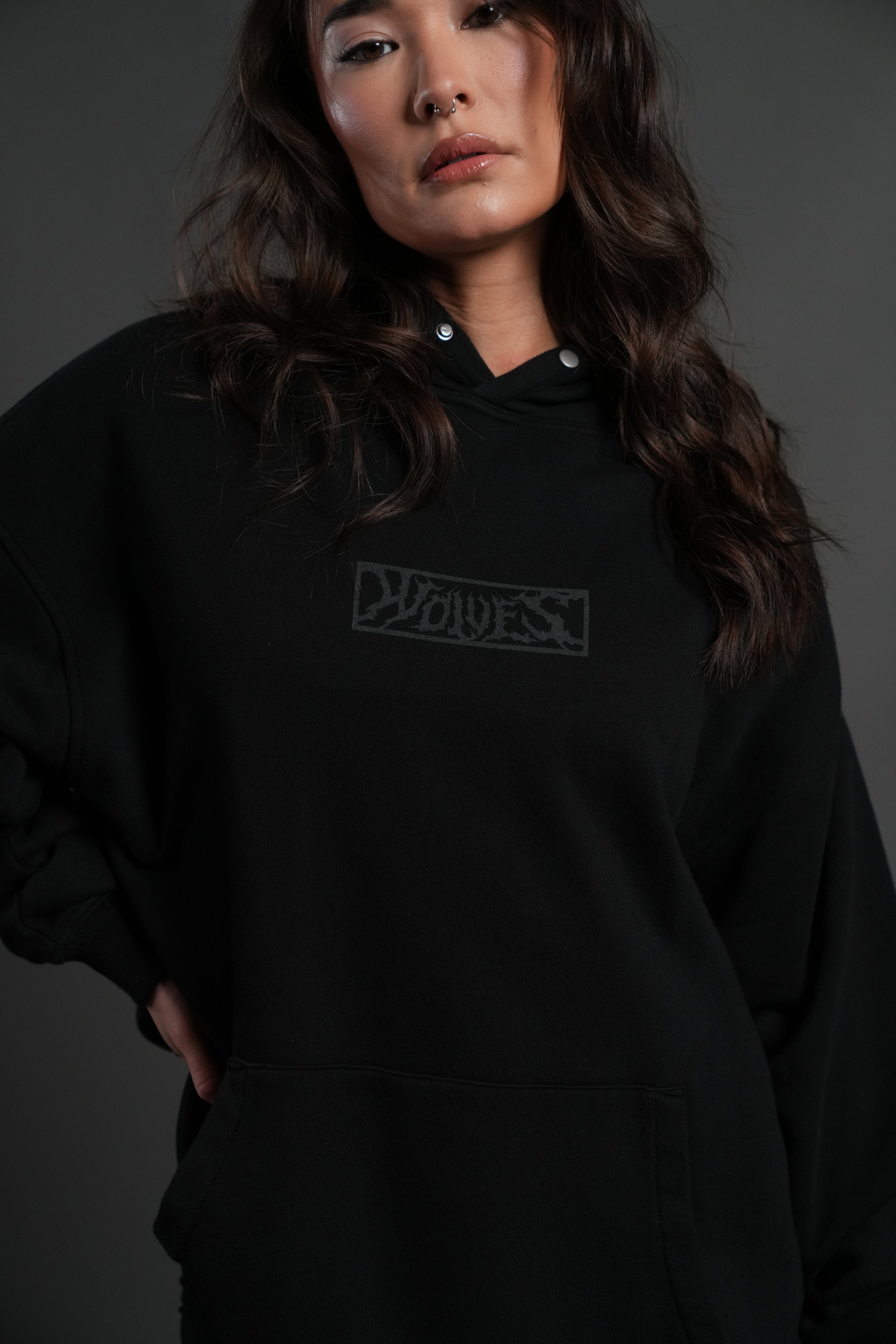 Punisher "Box Cut" Pierce Hoodie in Black