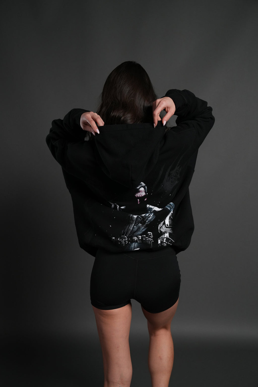 Punisher "Box Cut" Pierce Hoodie in Black
