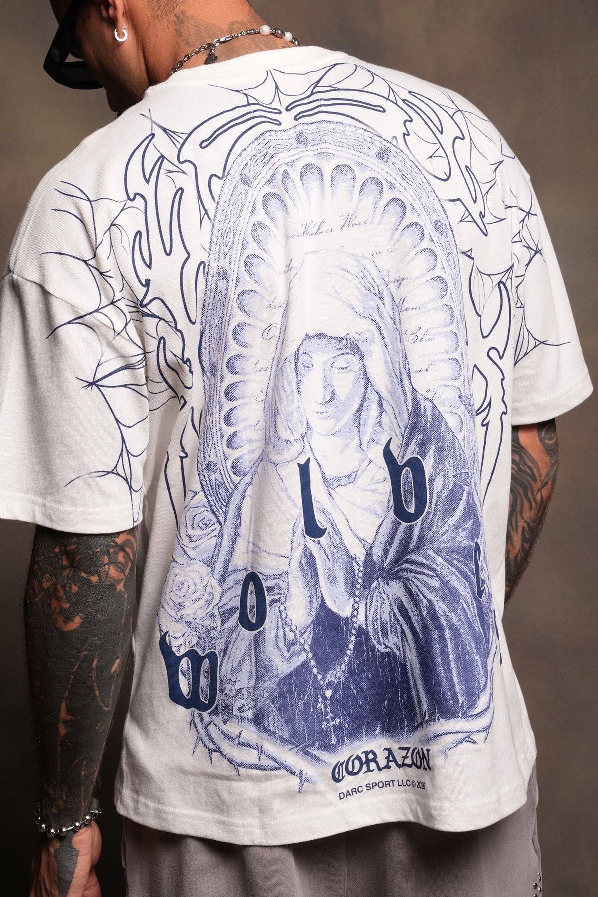 Sacred Lady Premium Oversized Tee In Cream