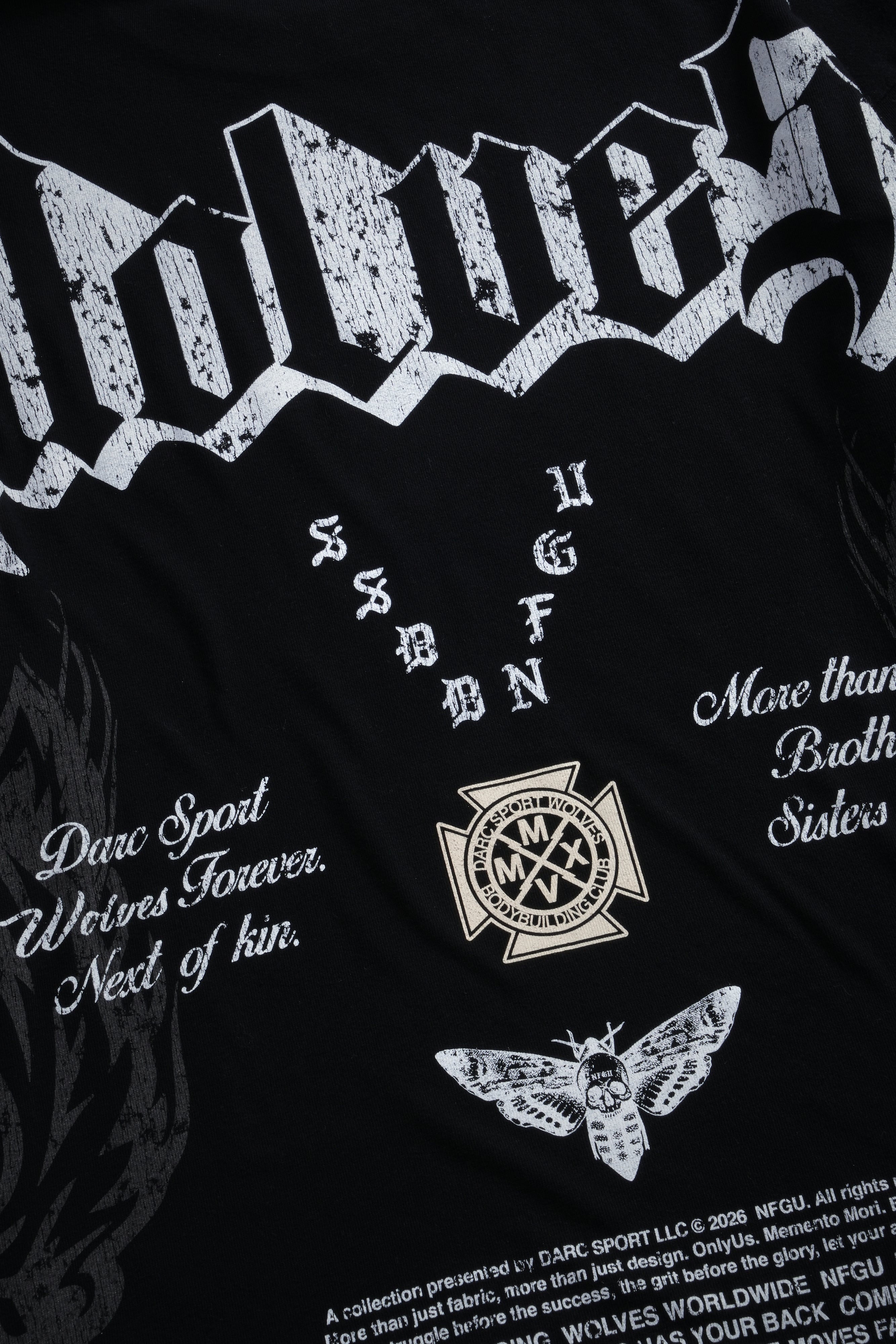 Wlvs Fire Premium Oversized Tee in Black — imagem 11