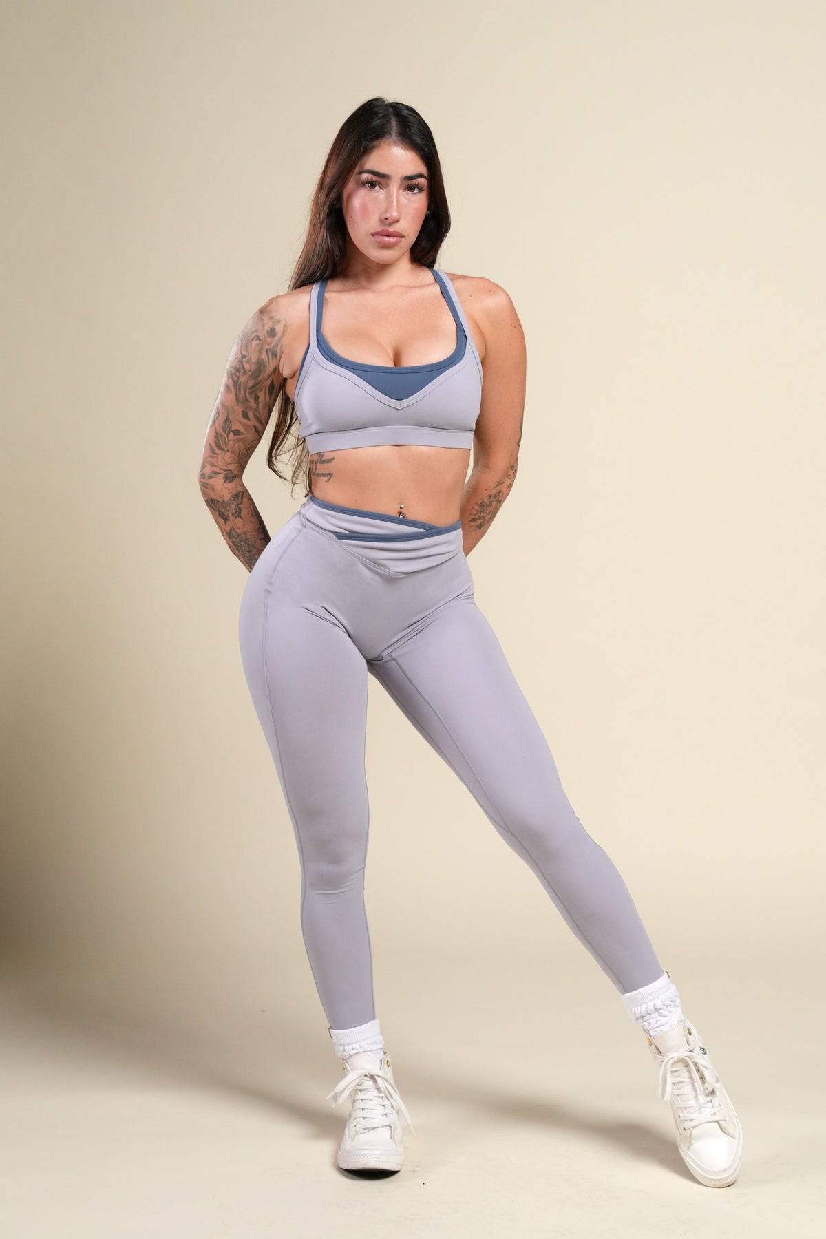 Wolf "Juliette" Energy Double Bra in Sport Gray/Washed Denim — imagem 3