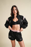 Chopper Core Applique Nadia Track Short in Black/Cherry Blossom — imagem principal