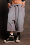 Dual Wolf She Capri Sweat Pants In Pale Gray Super Sun Fade