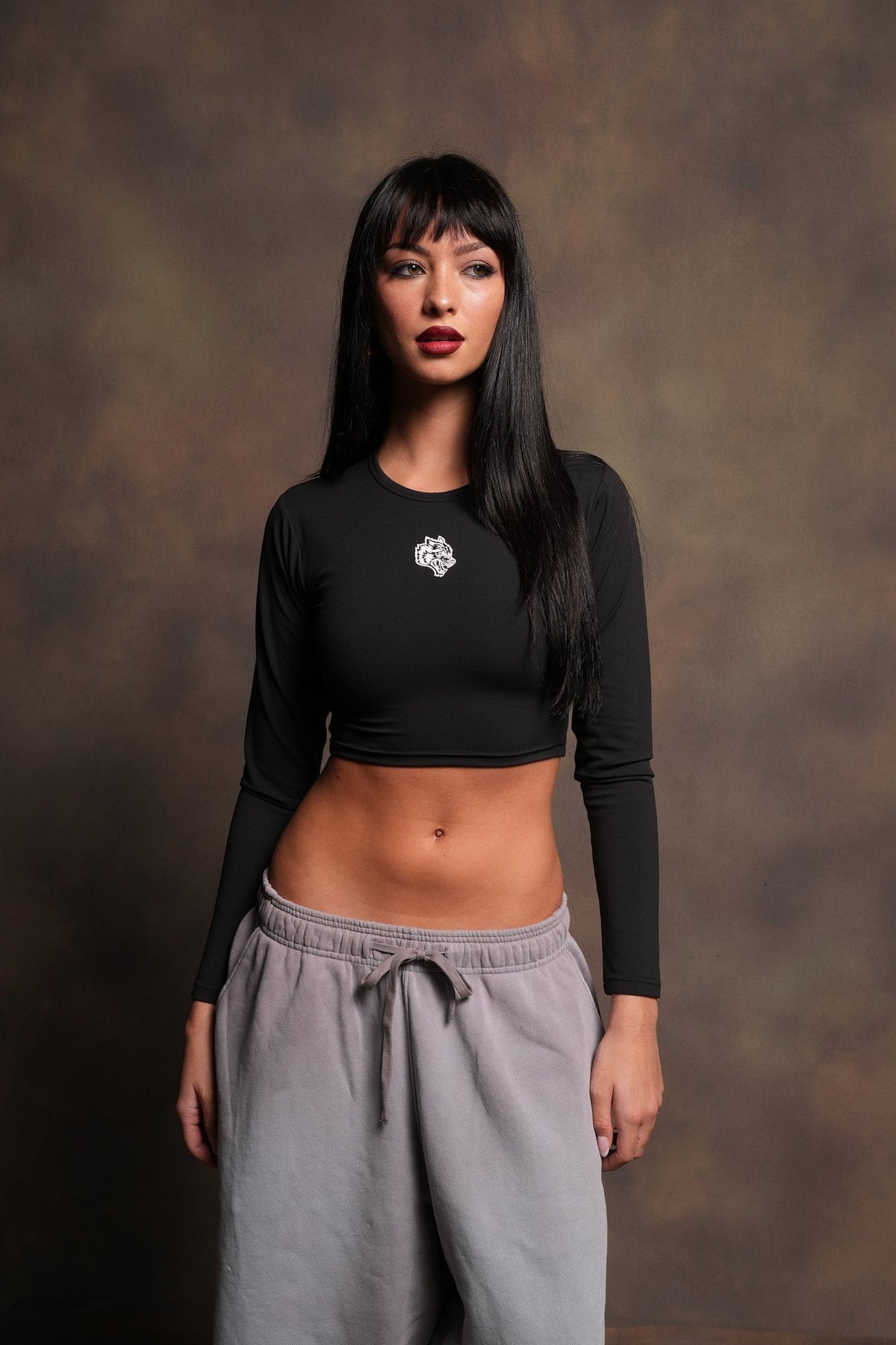 She Wolf Pyramid Energy Ls Top In Black