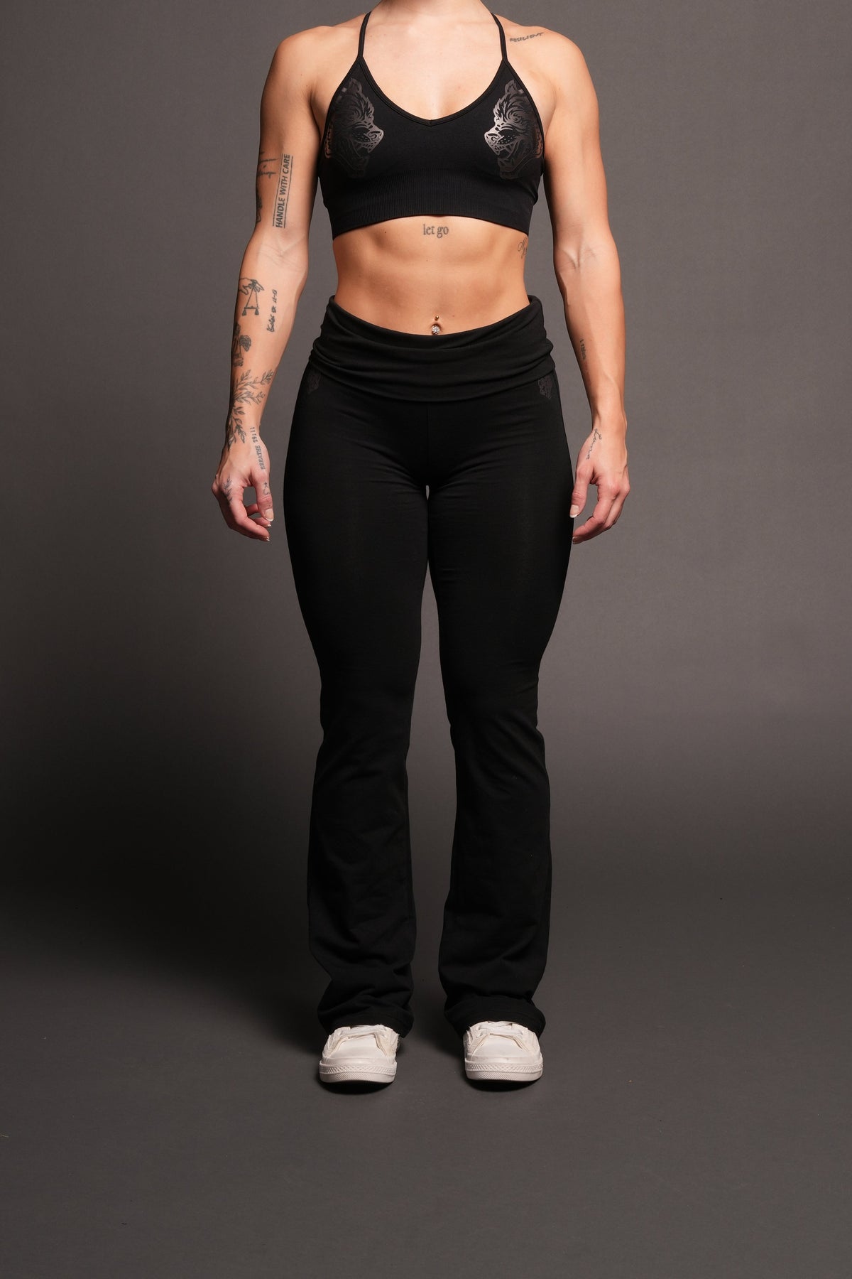 Dual Romy Foldover Pants In Black - imagem 1