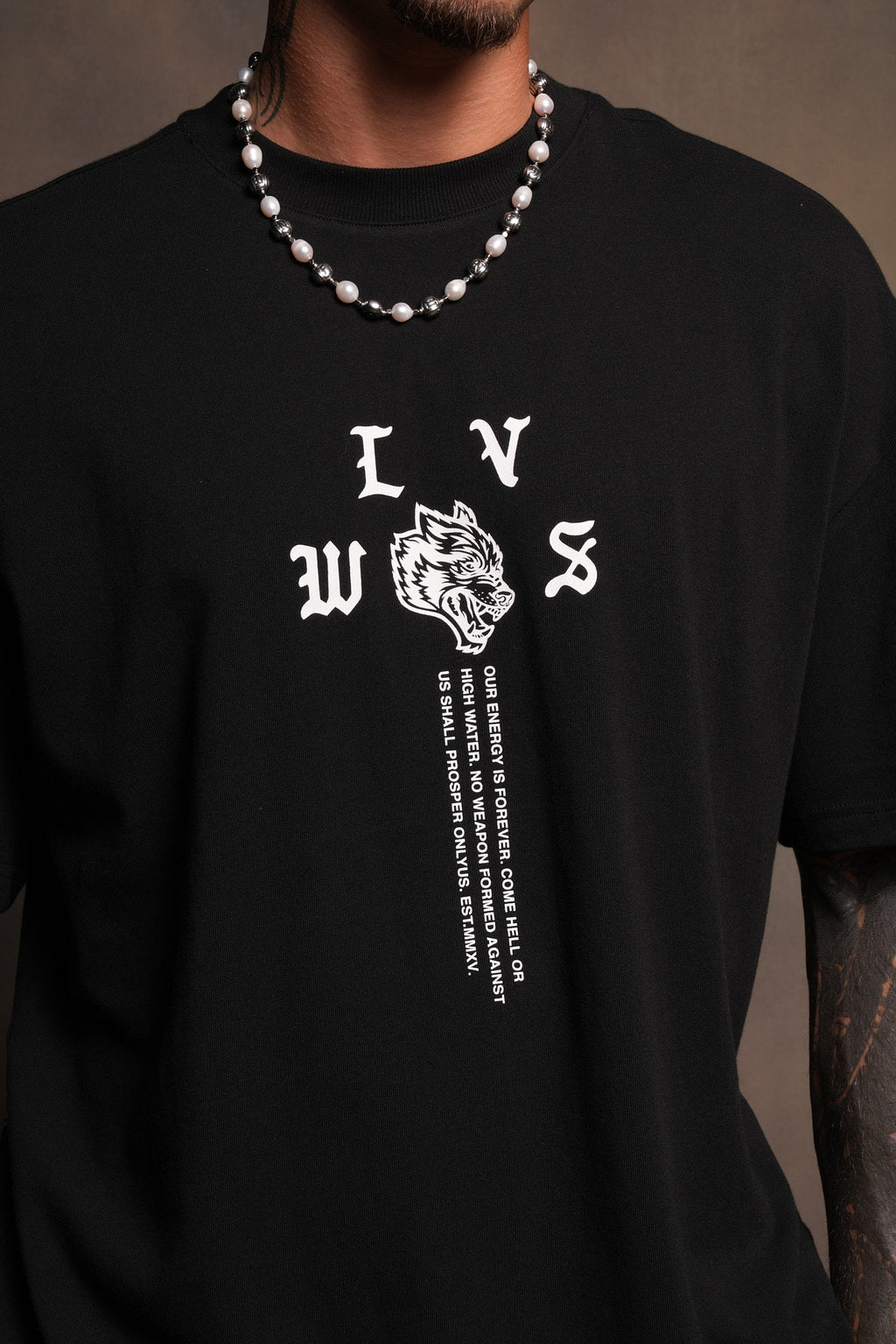 Dama De Las Rosas Premium Oversized Tee In Black