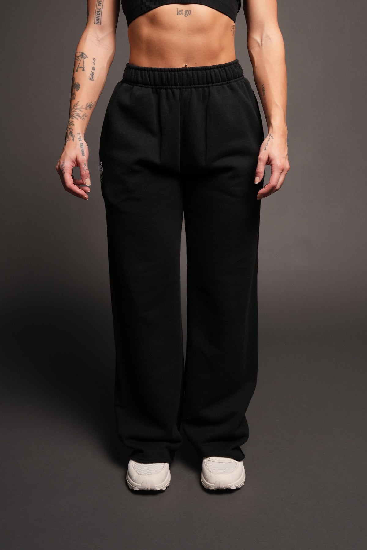 Dual Yara Pleated Sweat Pants In Black - imagem 1