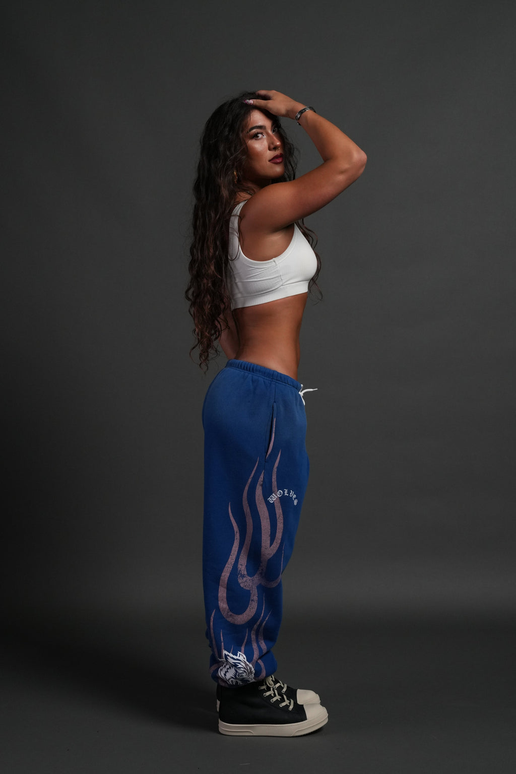 Powerhouse of the Cherub Unisex Lightweight Lounger Sweat Pants in Darc Cobalt Drift Wash — imagem 12