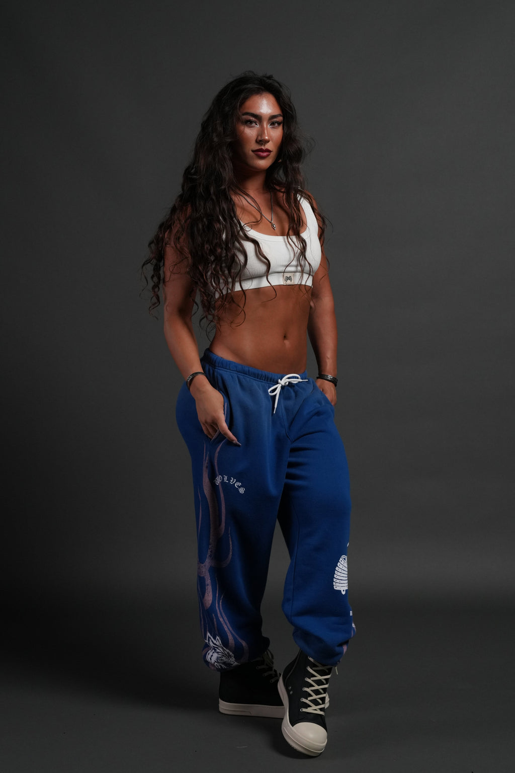 Powerhouse of the Cherub Unisex Lightweight Lounger Sweat Pants in Darc Cobalt Drift Wash — imagem 13