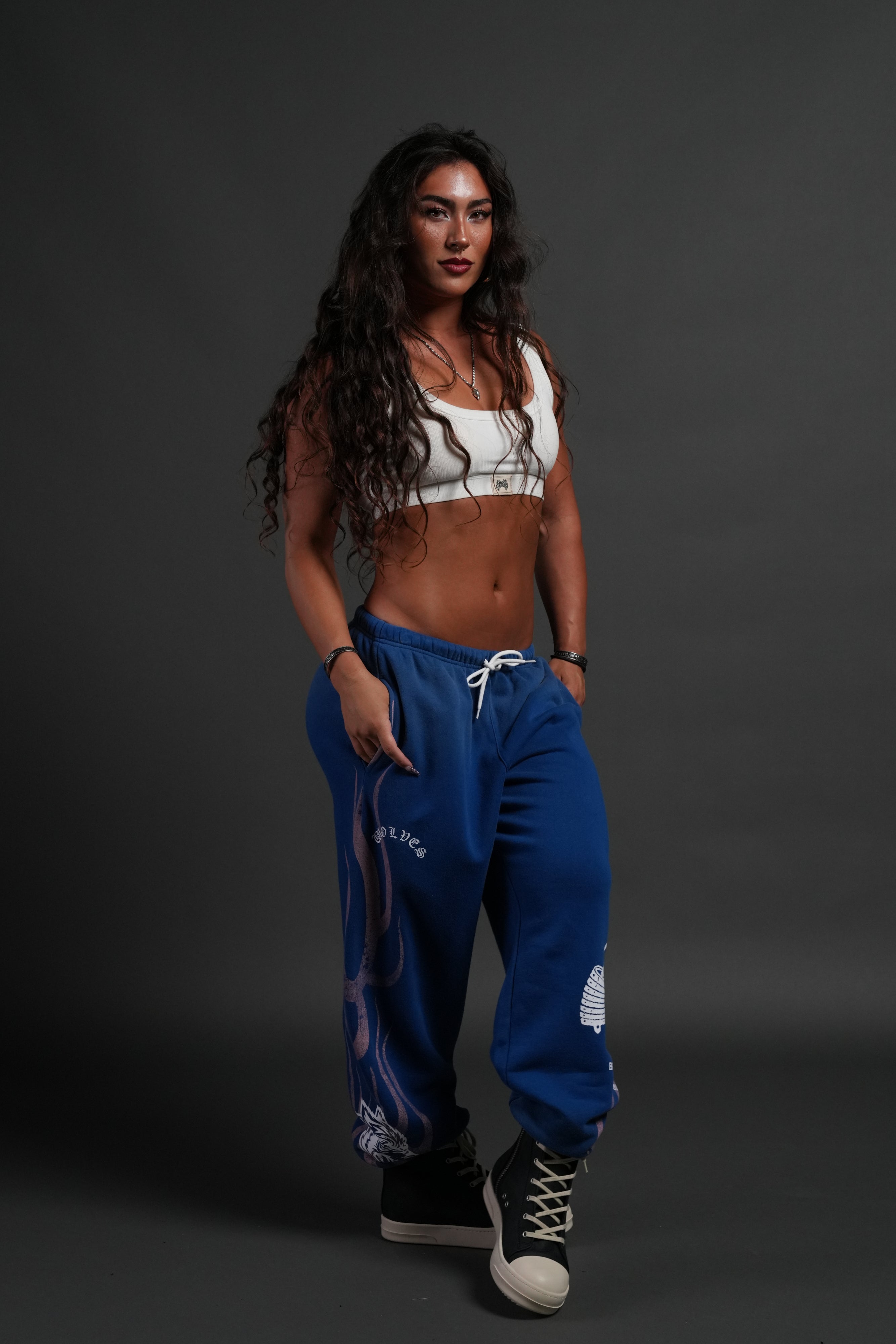 Powerhouse of the Cherub Unisex Lightweight Lounger Sweat Pants in Darc Cobalt Drift Wash — imagem 13