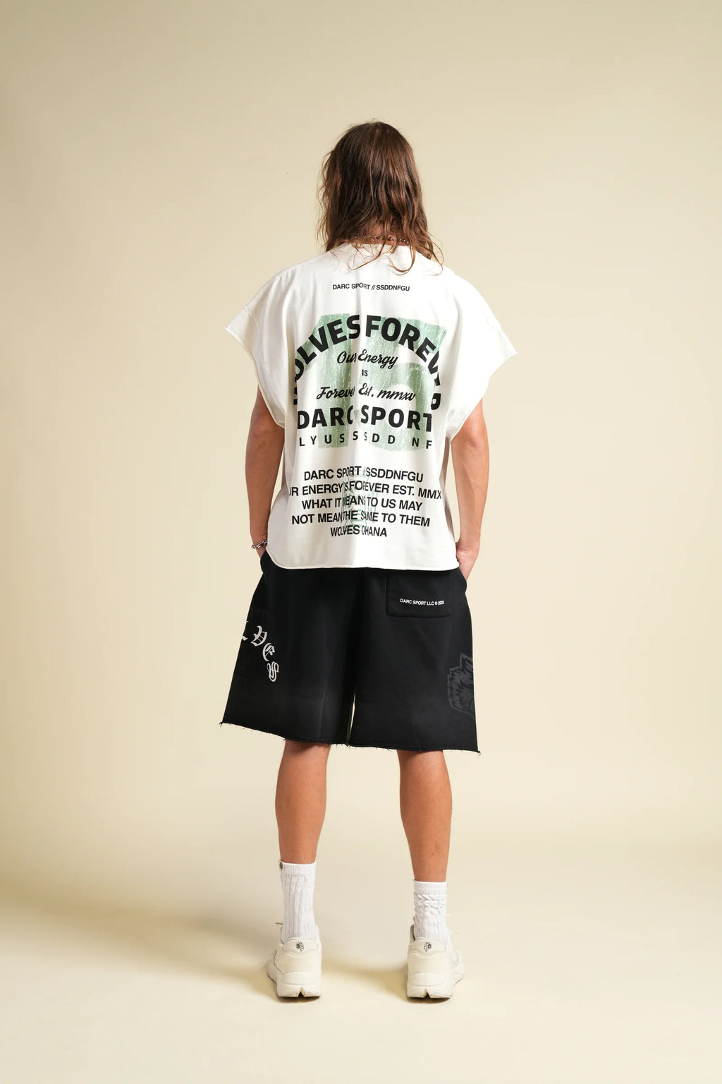 OHANA ENERGY "GRUNGE" CUT OFF TEE IN CREAM