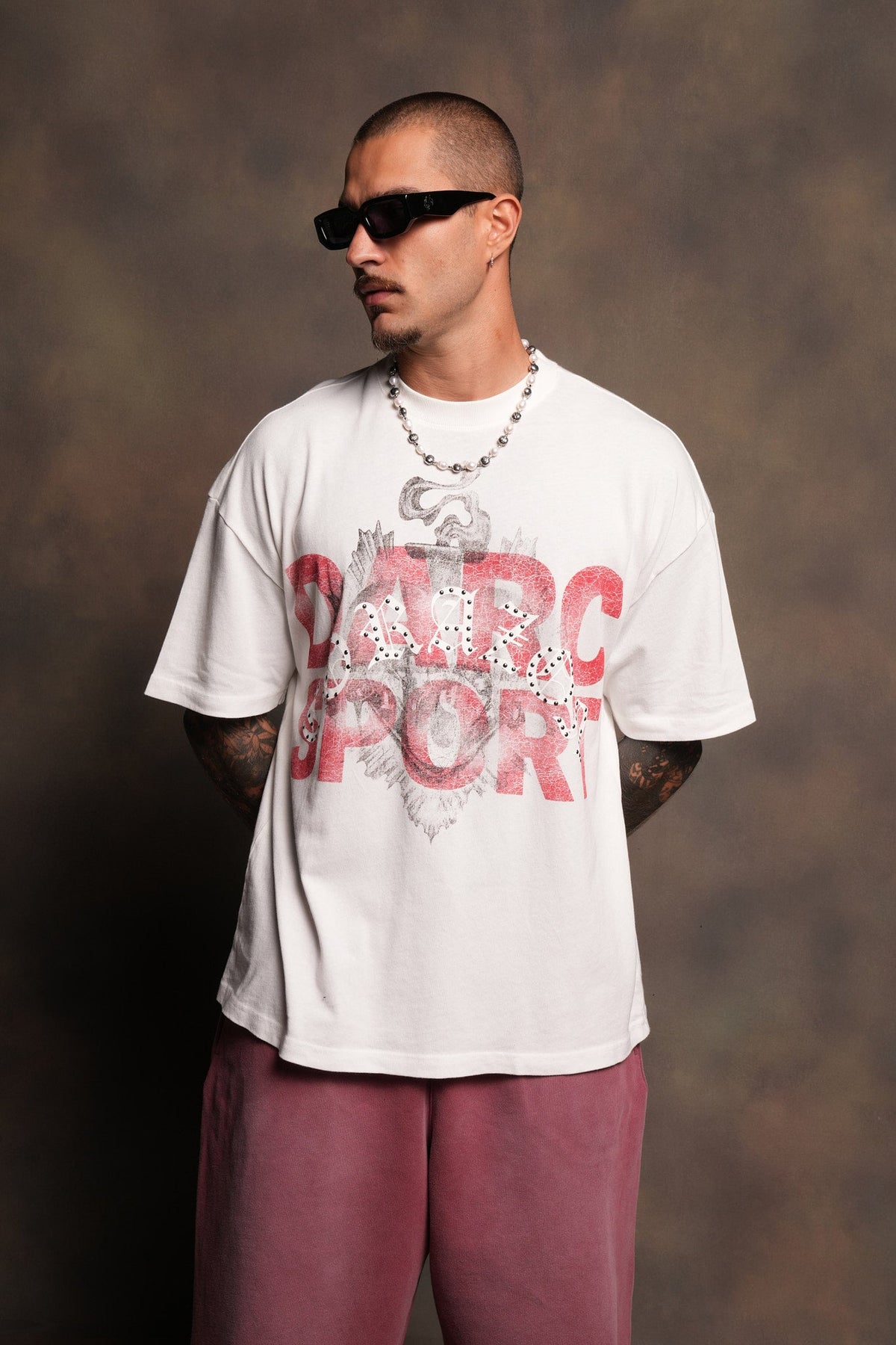 Ds Corazon Premium Oversized Tee In Cream