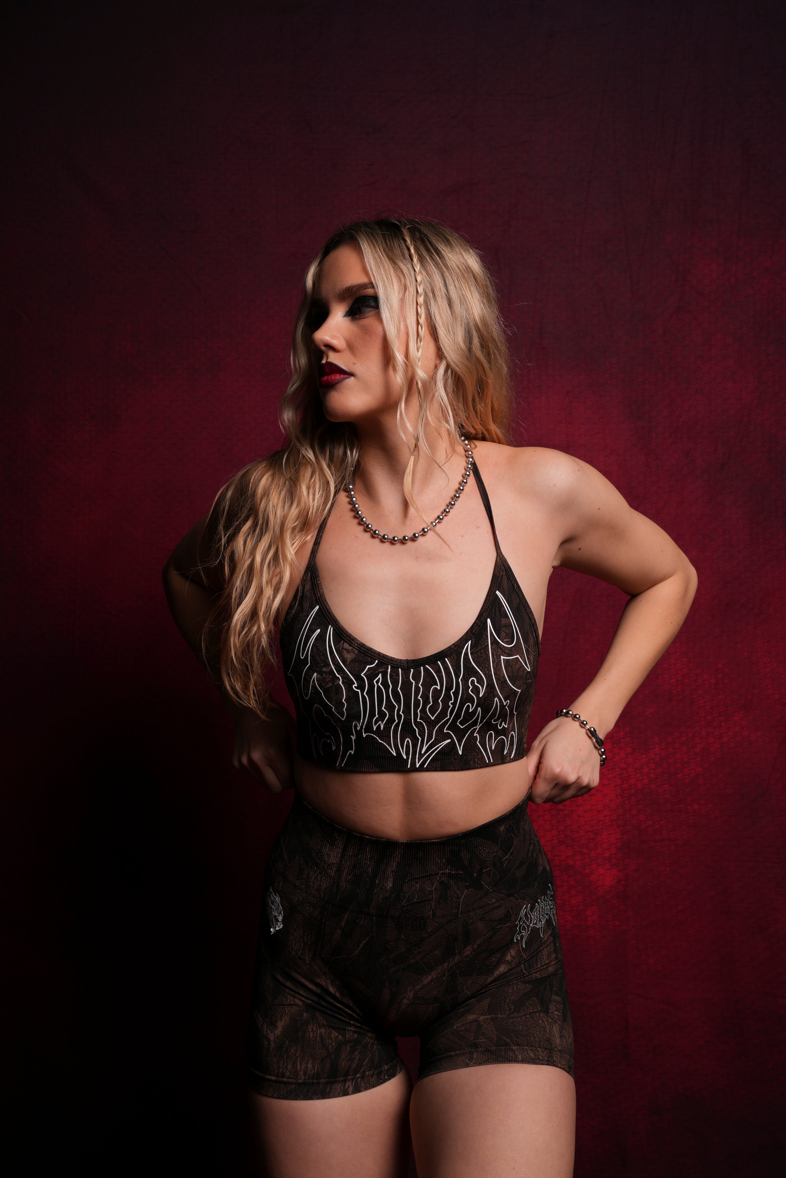 Hesh Forever "Everson Seamless" Sports Bra in Brown Driftwood Forest Camo — imagem 2
