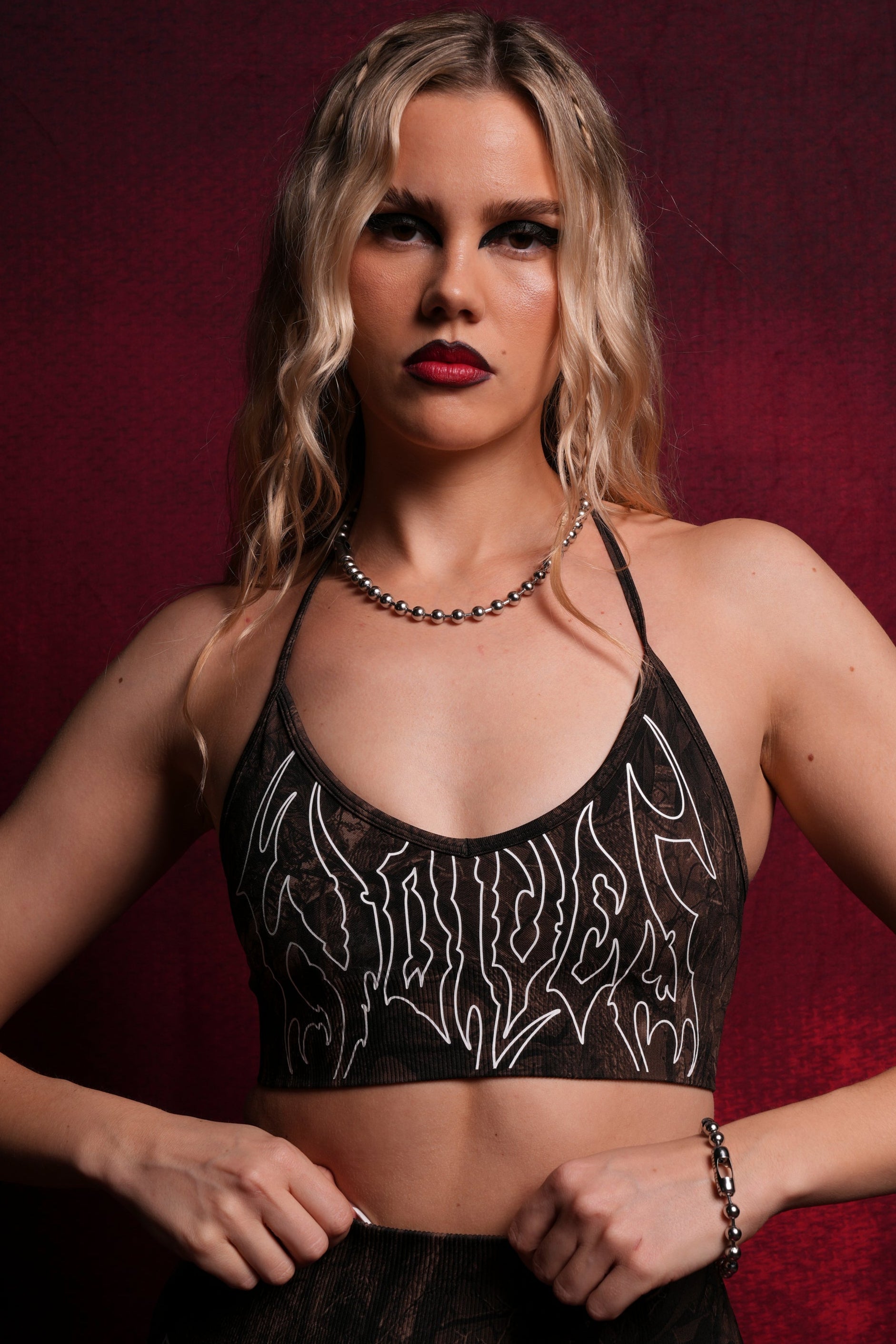 Hesh Forever "Everson Seamless" Sports Bra in Brown Driftwood Forest Camo — imagem 1