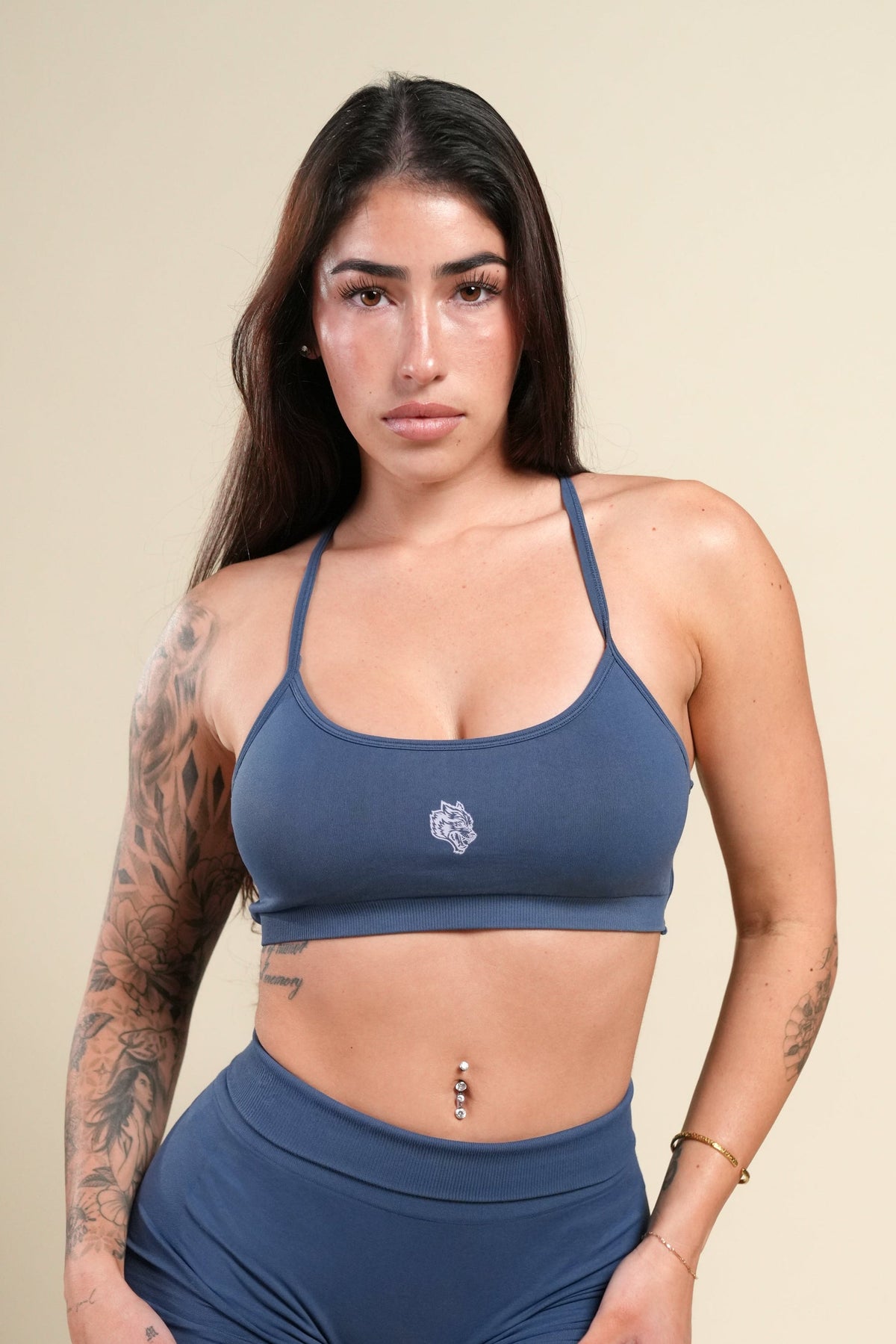 Wolf "Layla" Soft Seamless Bra in Washed Denim — imagem principal