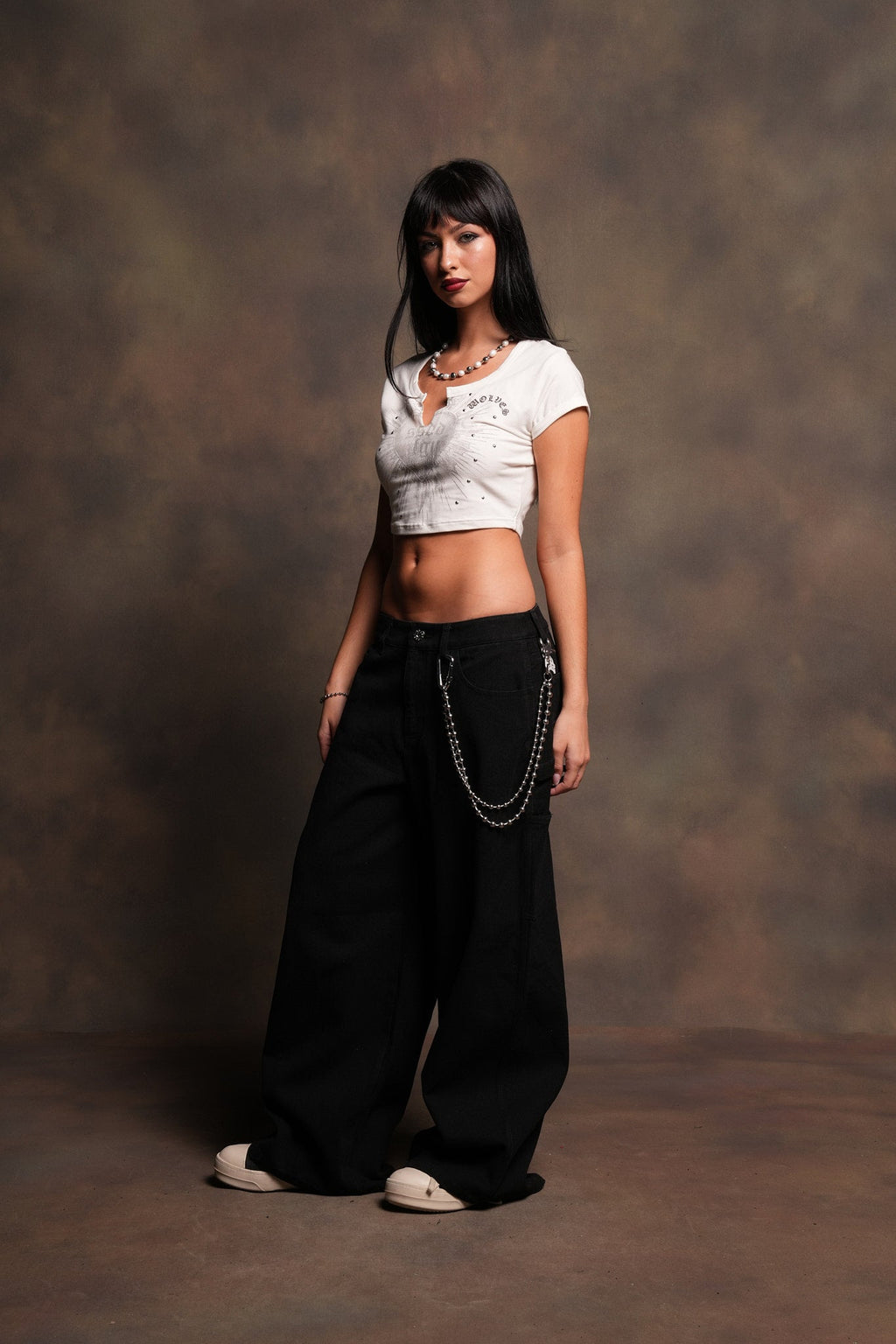 Dual Wolf Wide Leg Carpenter Denim In Black