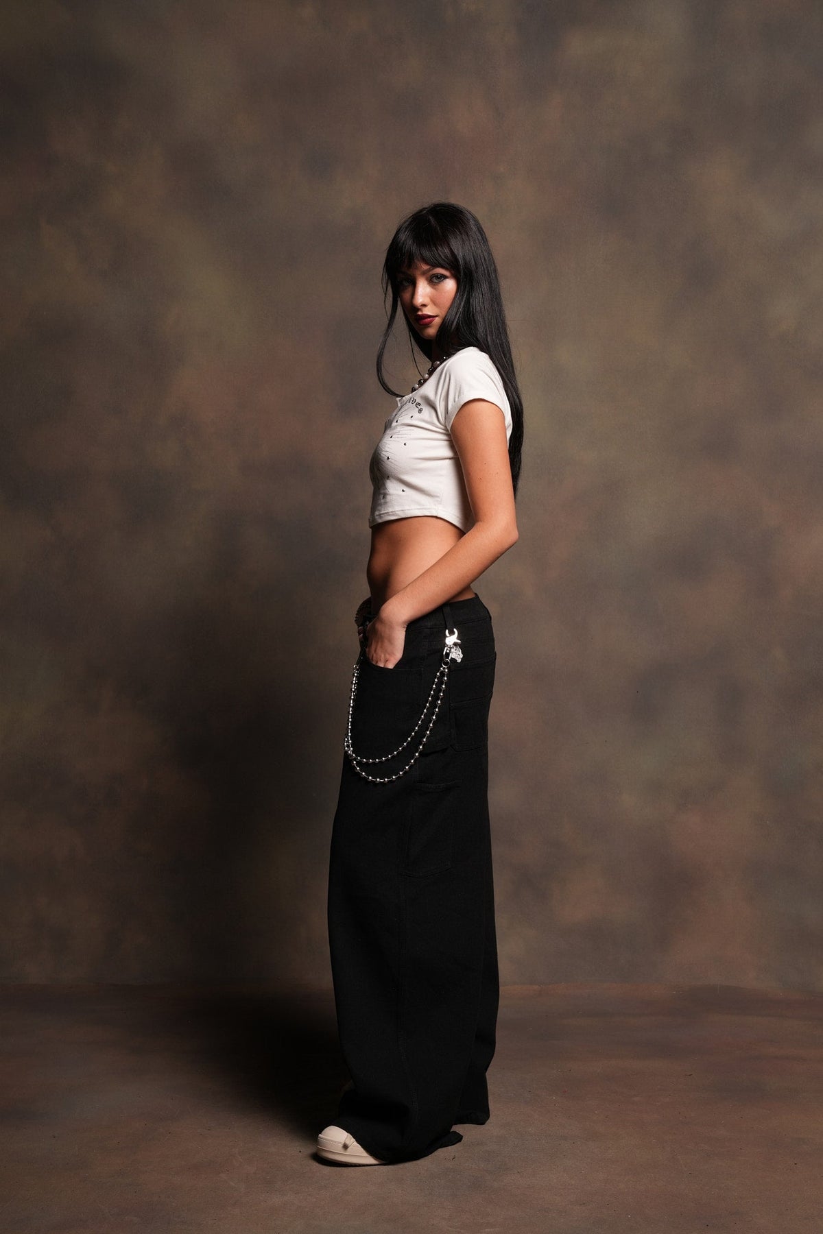 Dual Wolf Wide Leg Carpenter Denim In Black