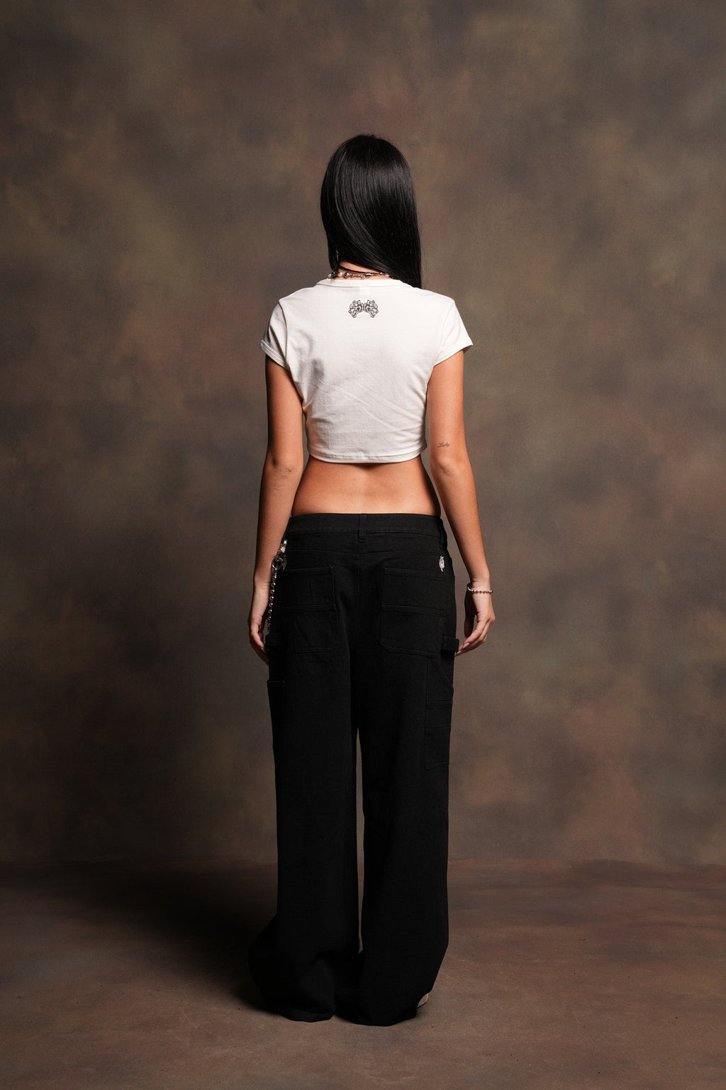 Holy Heart Josie Crop Baby Tee In Cream