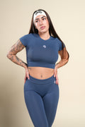 Wolf "Taylor" Soft Seamless Tee in Washed Denim — imagem principal