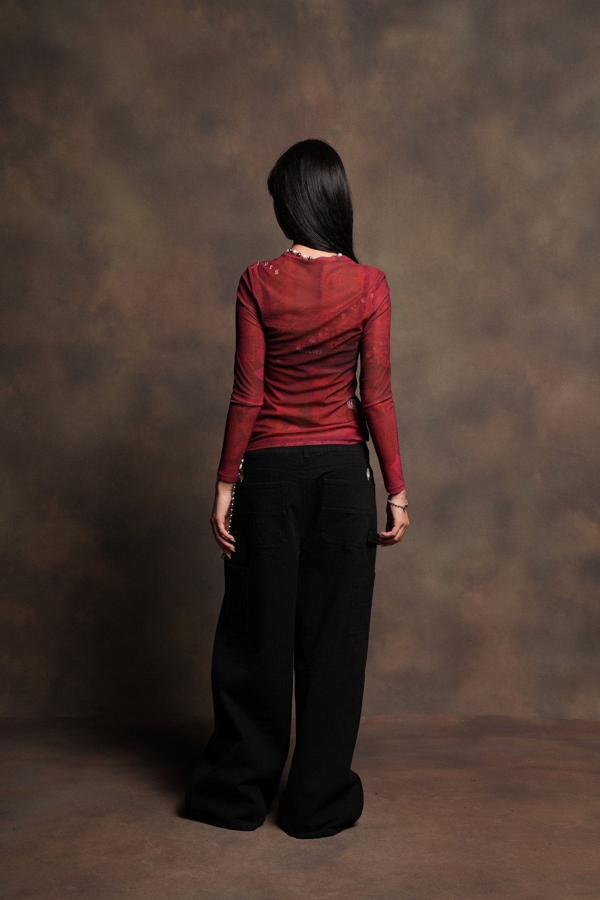 Devocion Eterna Shea Mesh Ls Top In Sacred Sorrow