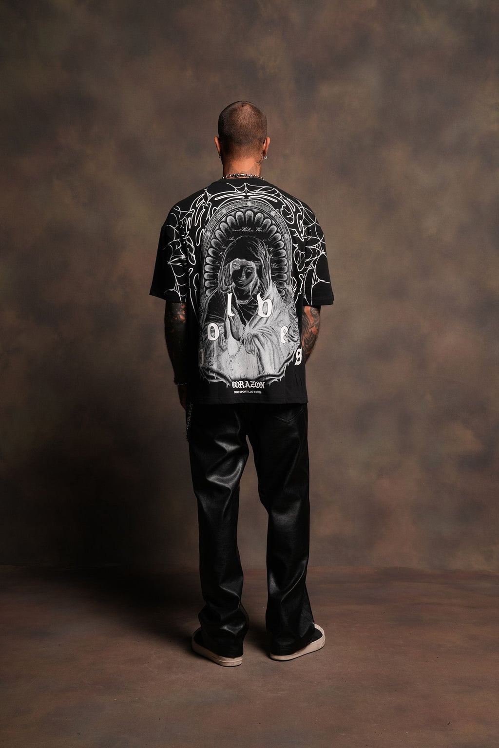 Sacred Lady Premium Oversized Tee In Black