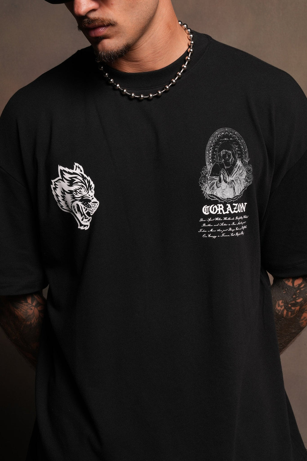 Sacred Lady Premium Oversized Tee In Black