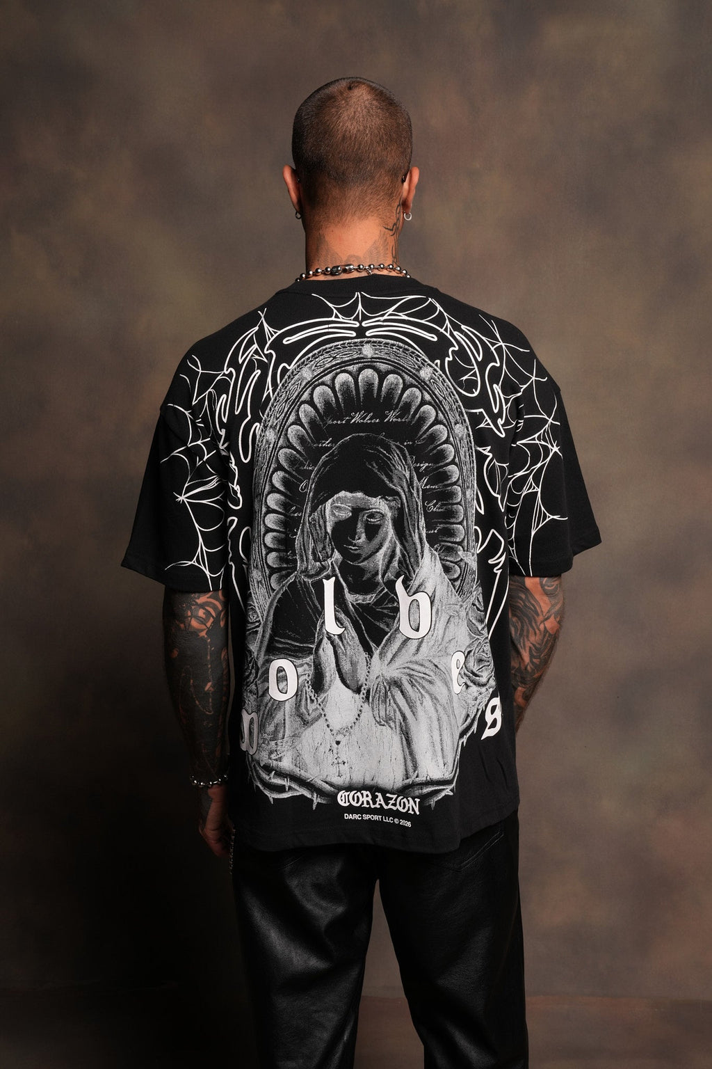 Sacred Lady Premium Oversized Tee In Black