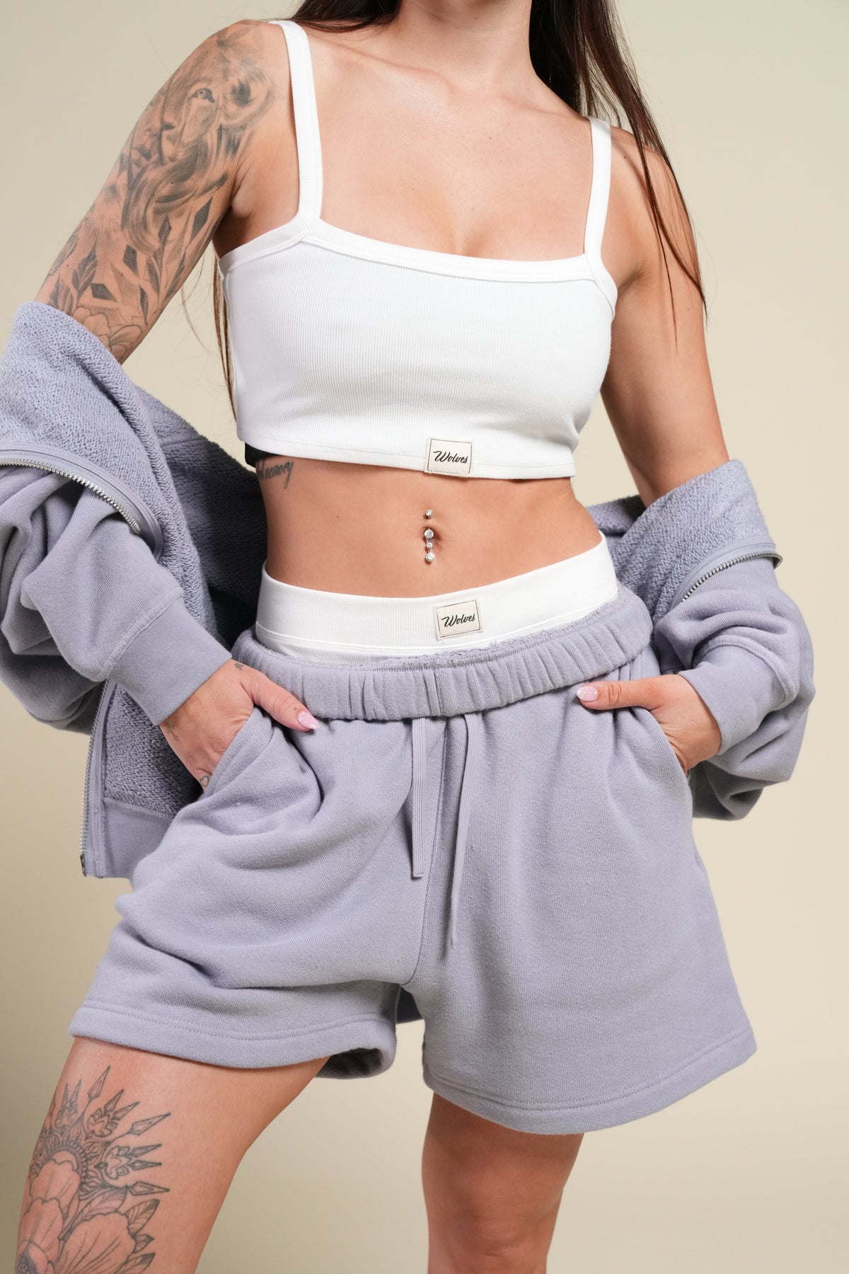She Premium Oversized Sweat Shorts in Sport Gray — imagem 5