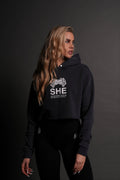 Gritty "Pierce" (Cropped) Hoodie in Midnight Blue — imagem 1