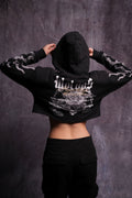 Infernal Bloom "Pierce" (Cropped) Hoodie in Black — imagem 1