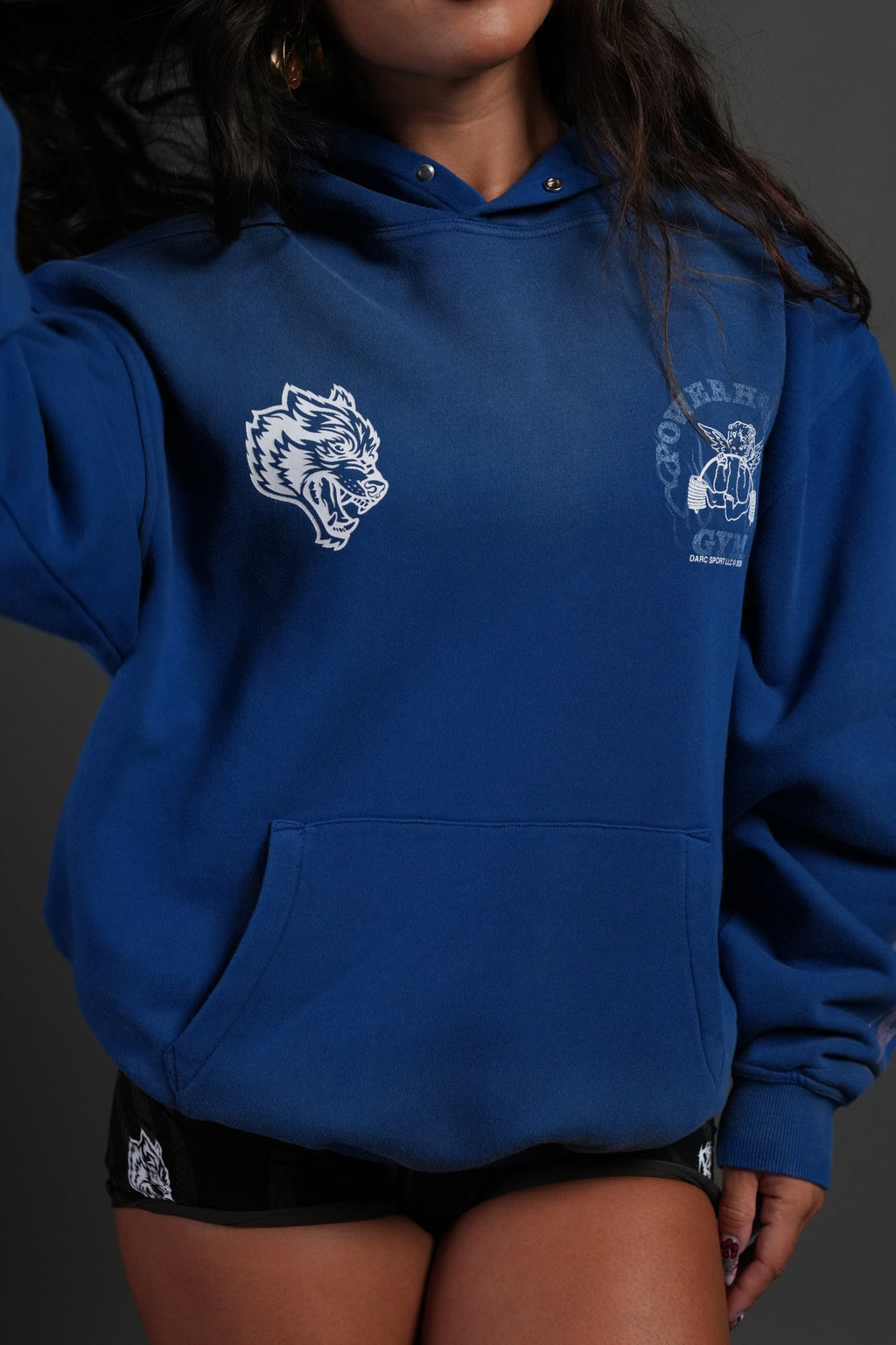 Powerhouse of the Cherub Unisex "Pierce" Hoodie in Darc Cobalt Drift Wash — imagem 5