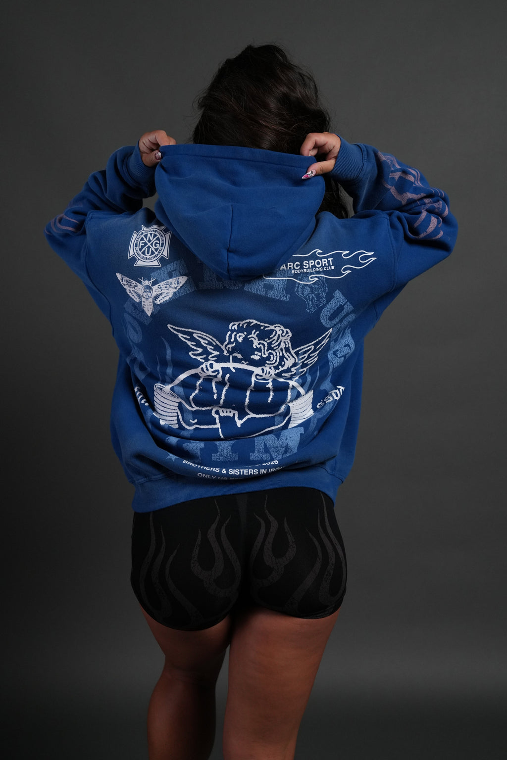 Powerhouse of the Cherub Unisex "Pierce" Hoodie in Darc Cobalt Drift Wash — imagem 4
