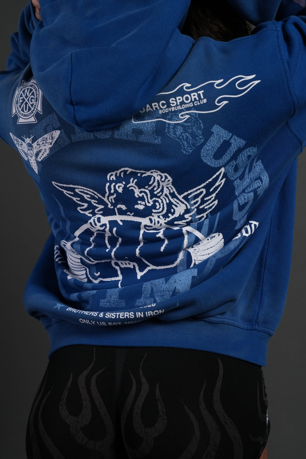 Powerhouse of the Cherub Unisex "Pierce" Hoodie in Darc Cobalt Drift Wash — imagem 6