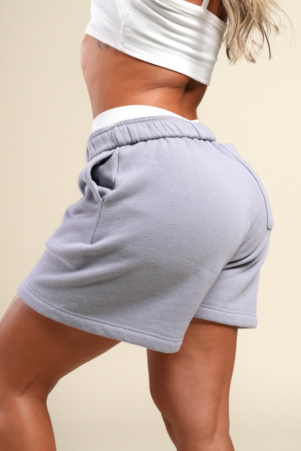 She Premium Oversized Sweat Shorts in Sport Gray — imagem 2