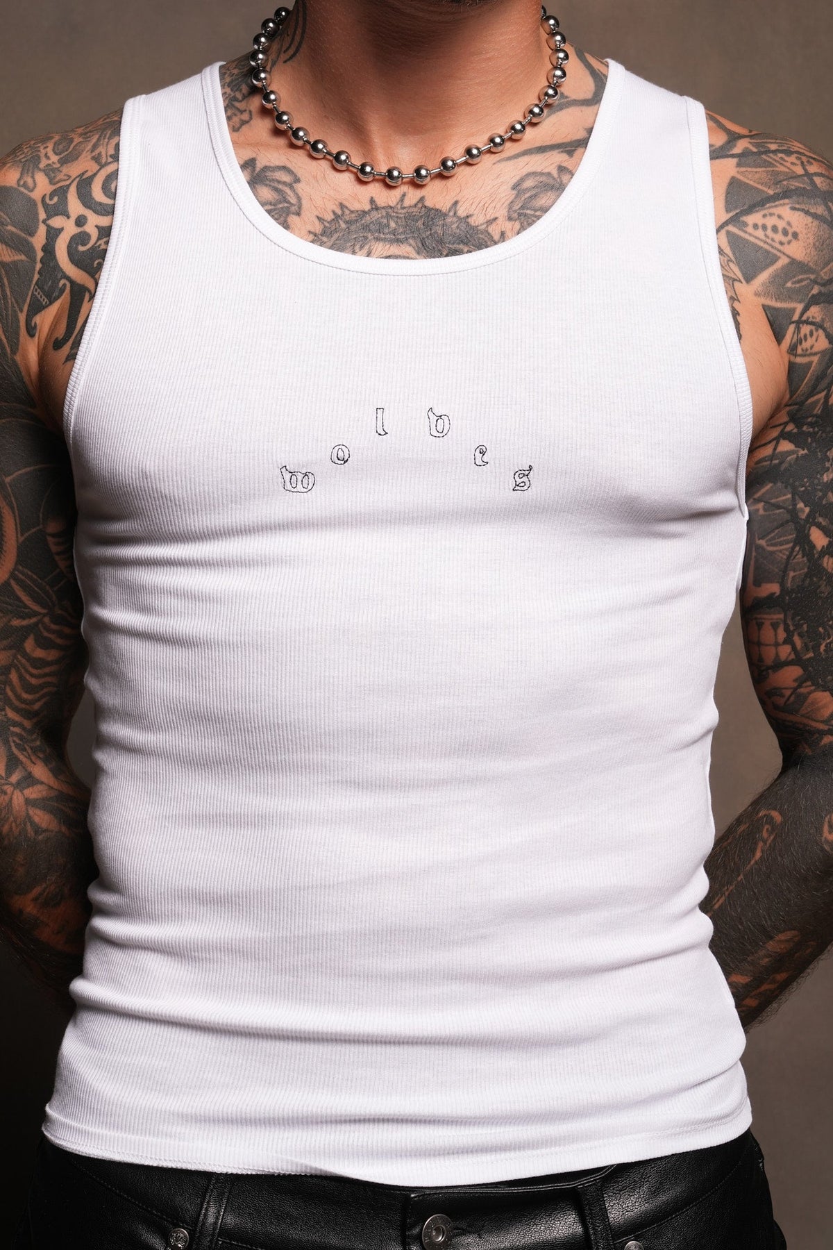 Pyramid Ribbed Tank V2 In White