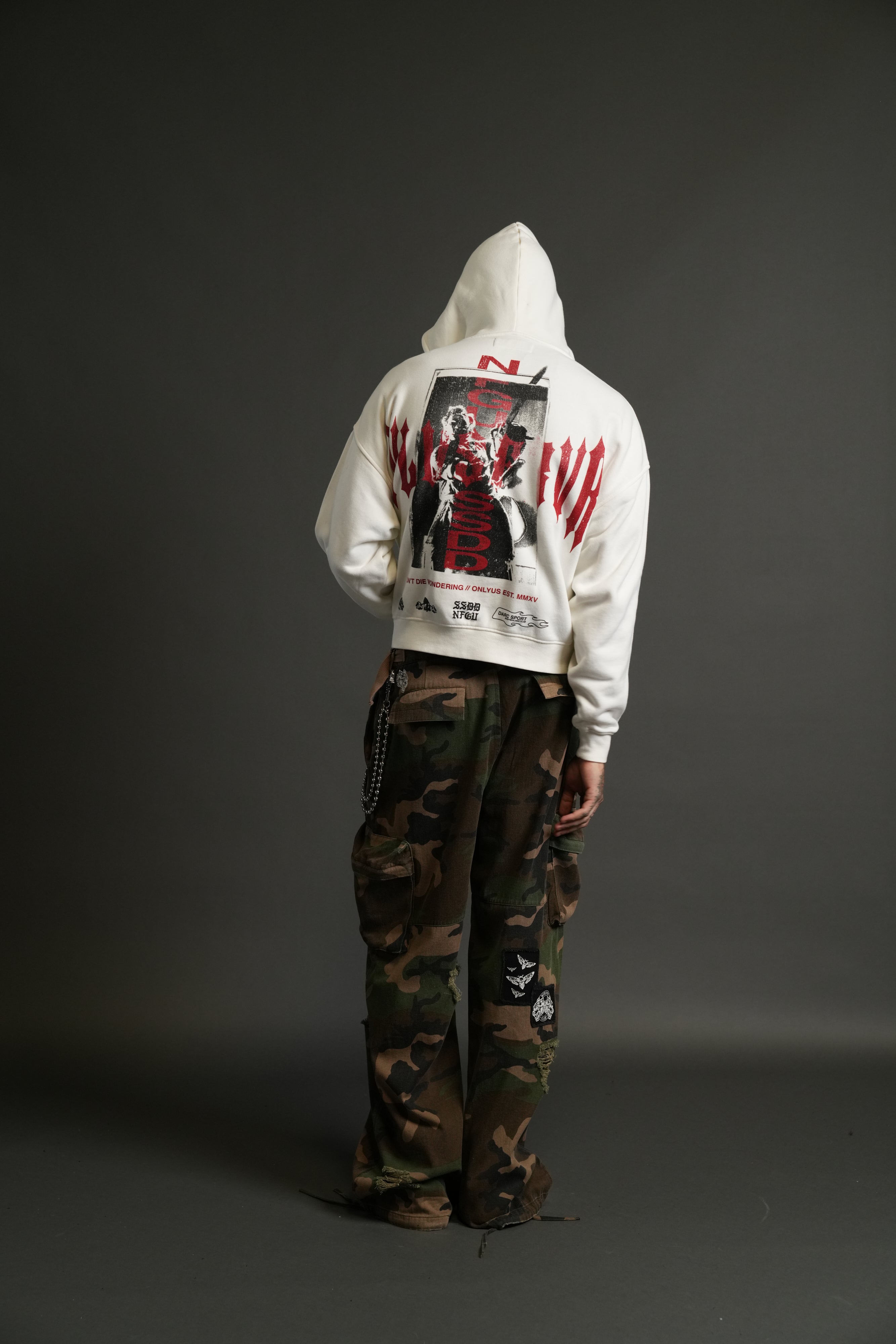 Born Darc Darco Double Zip Hoodie in Cream — imagem 6