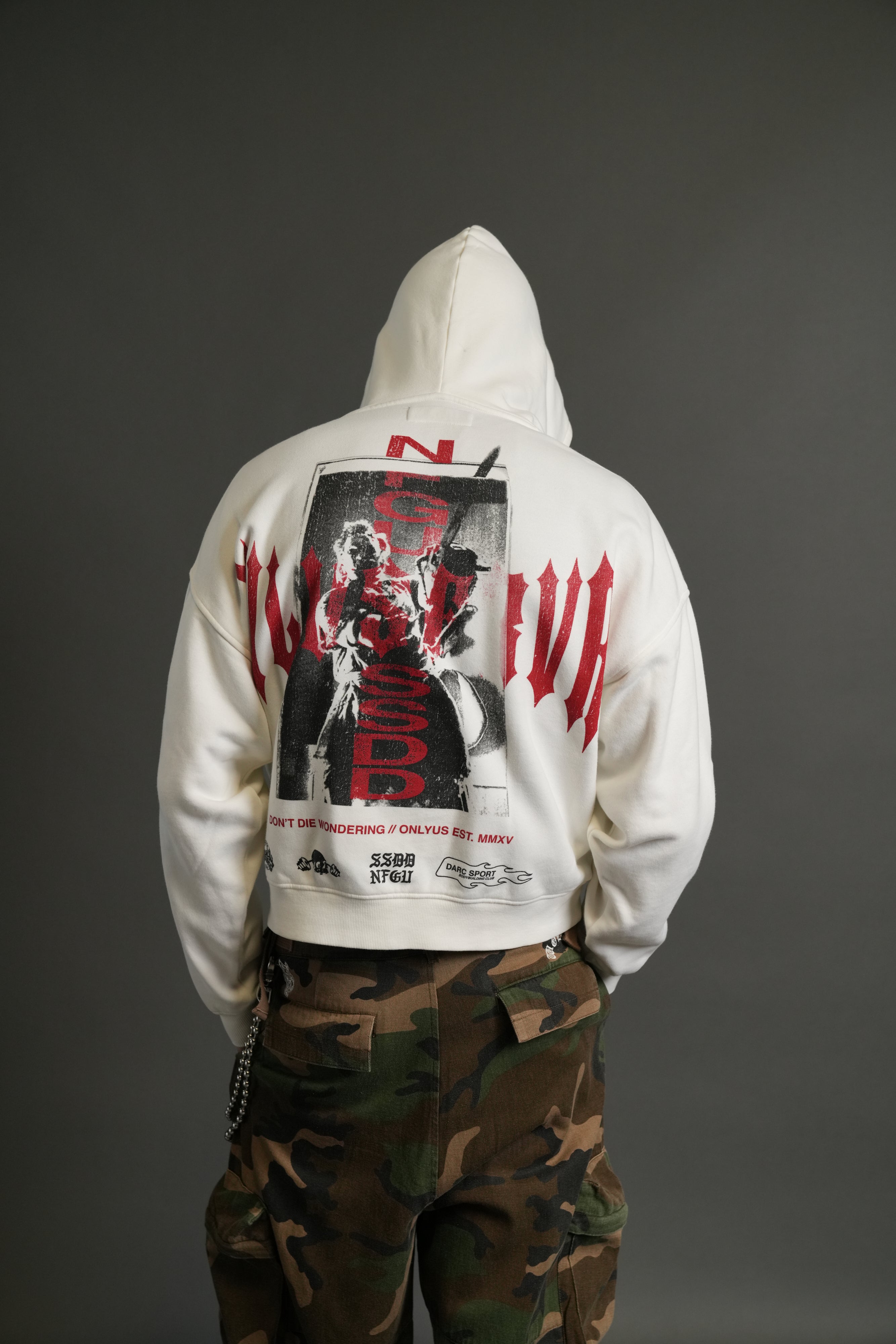 Born Darc Darco Double Zip Hoodie in Cream — imagem 4