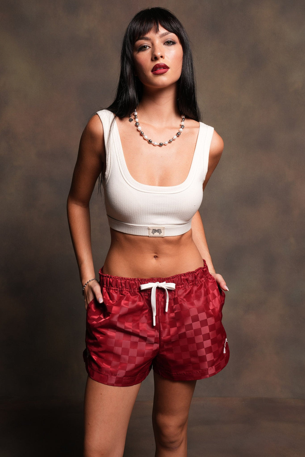 Dual Wolf Roxie Run Shorts in Cherry Red