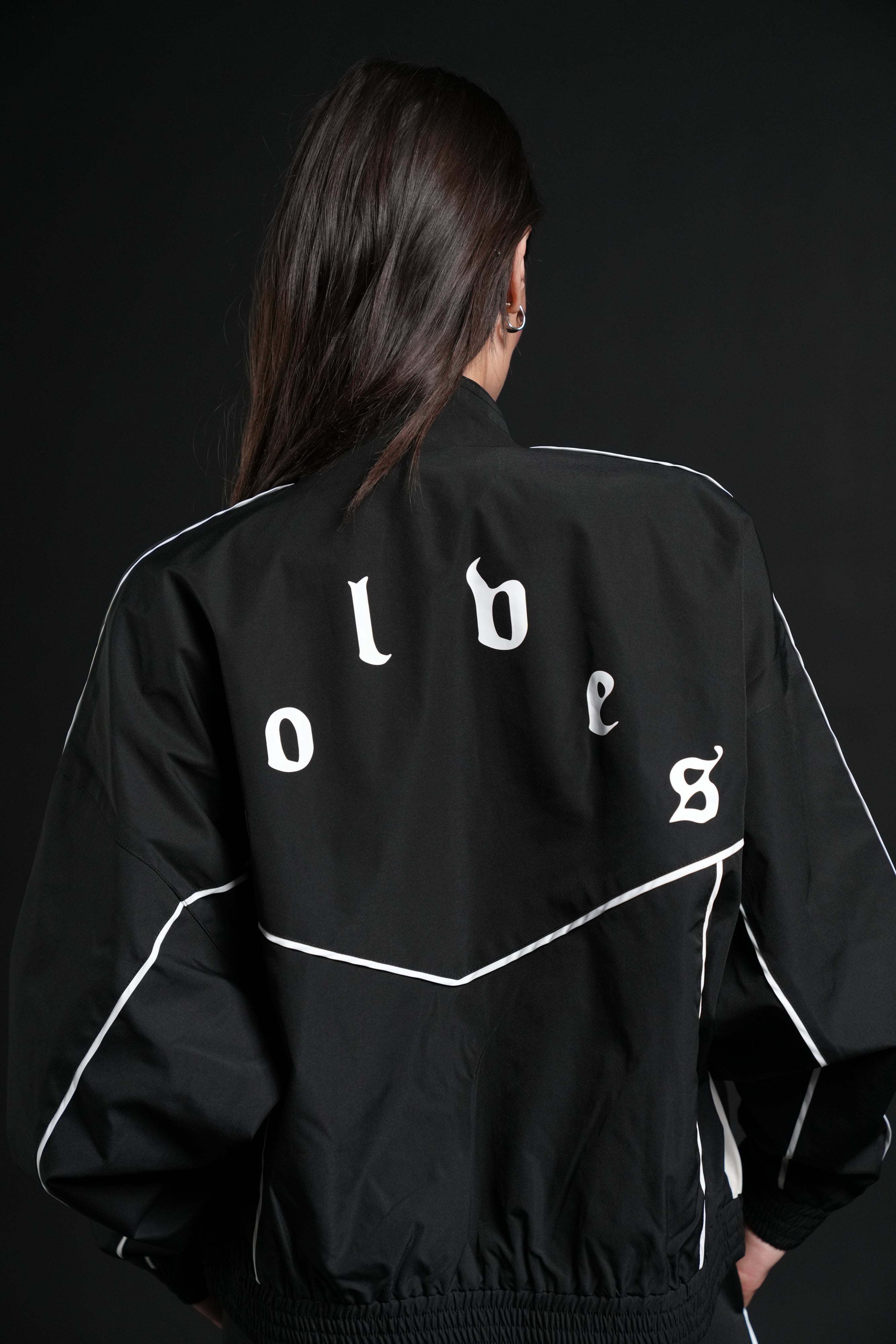 Darc Sport Wolves Unisex Pyramid Quinn Track Jacket in Black/Sand — imagem 14