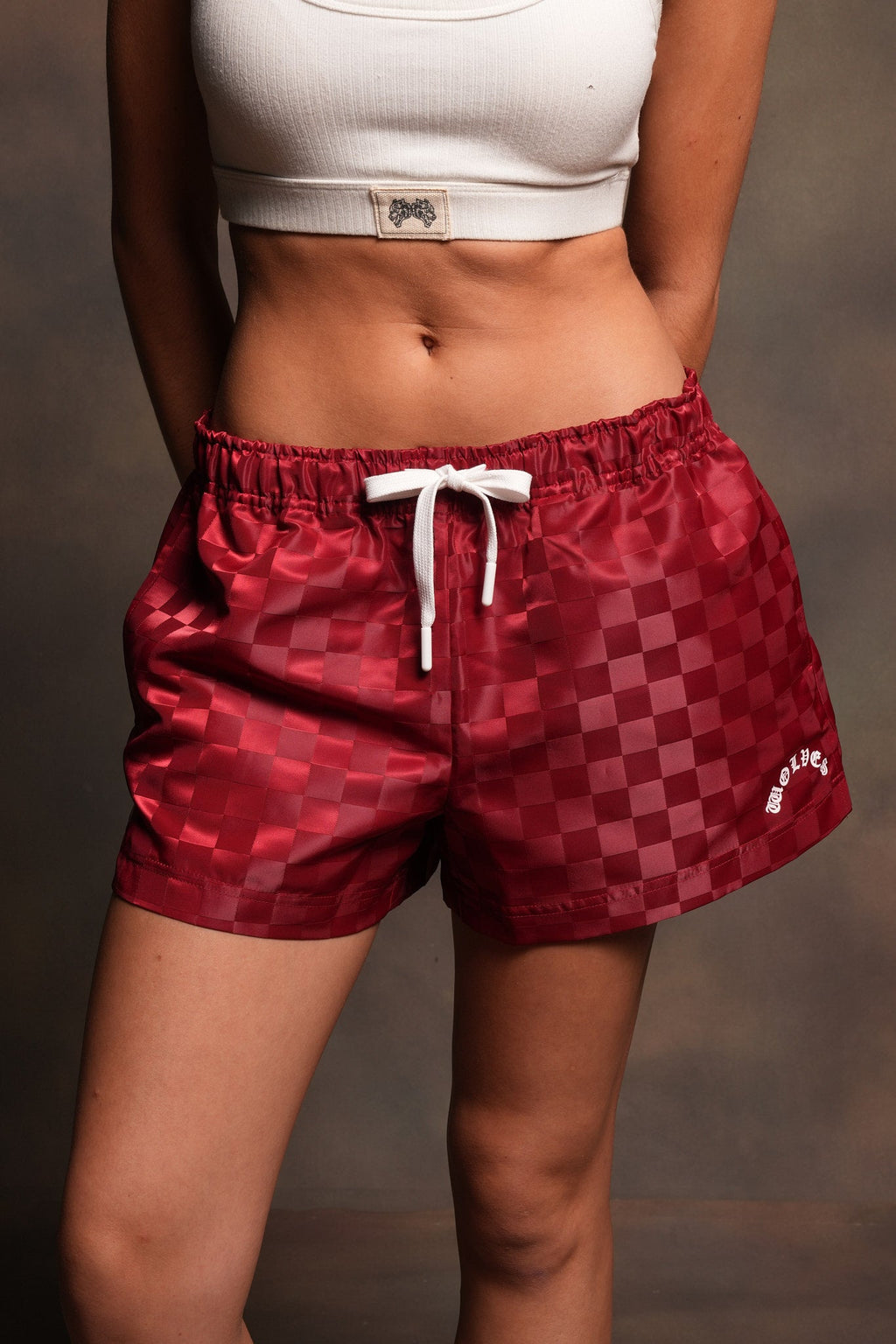 Dual Wolf Roxie Run Shorts in Cherry Red