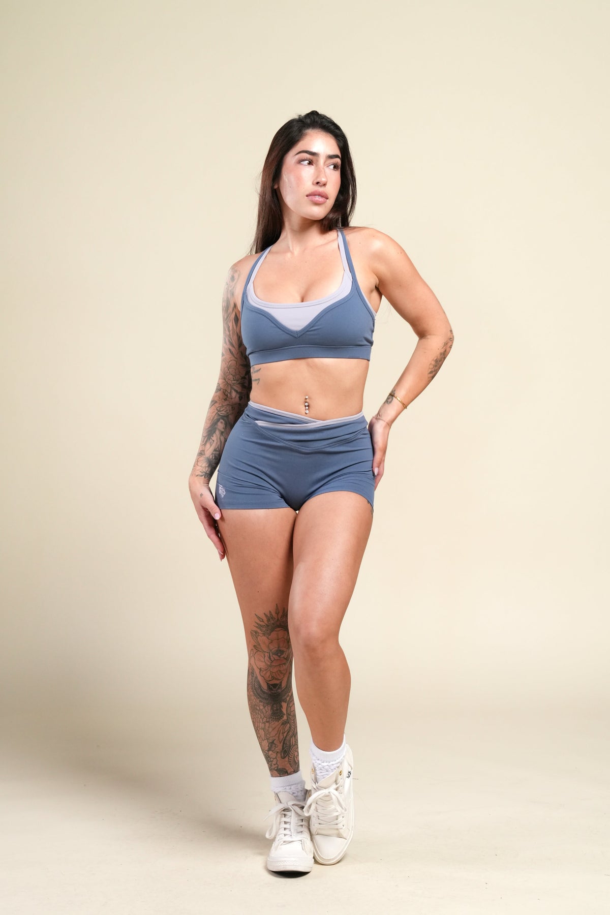 Wolf "Juliette" Energy Double Bra in Washed Denim/Sport Gray — imagem 3