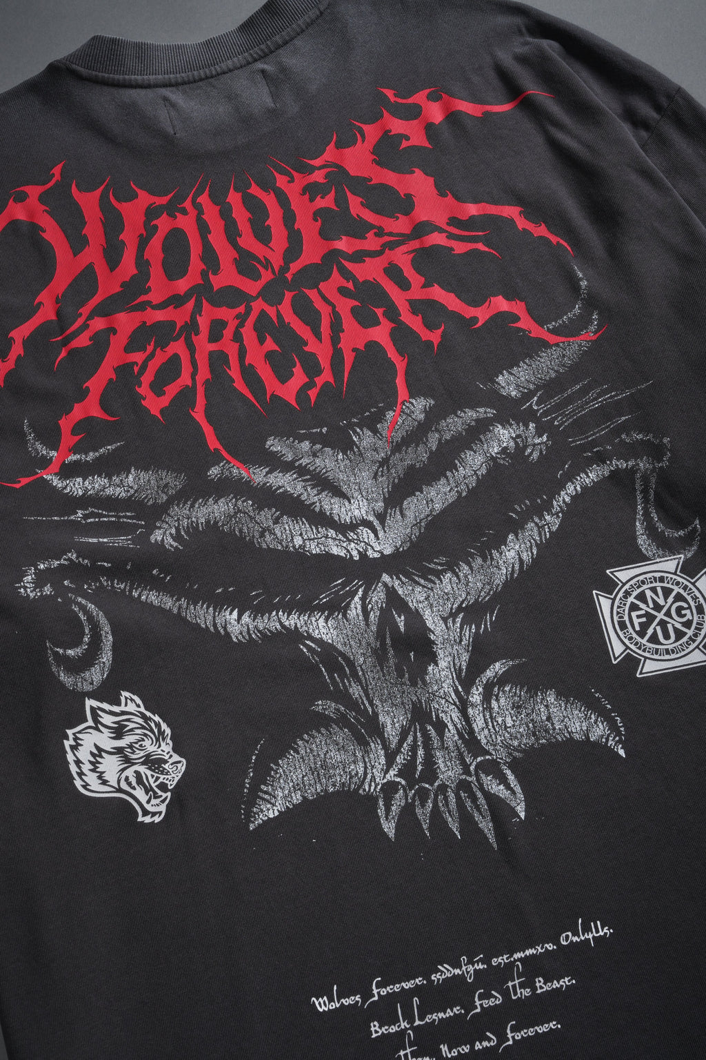 Feed the Beast Premium Oversized Tee in Wolf Gray — imagem 10