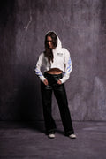 Infernal Bloom "Pierce" (Cropped) Hoodie in Cream — imagem 1