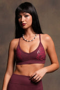 Dual Evey Seamless Bra In Deep Cherry Red